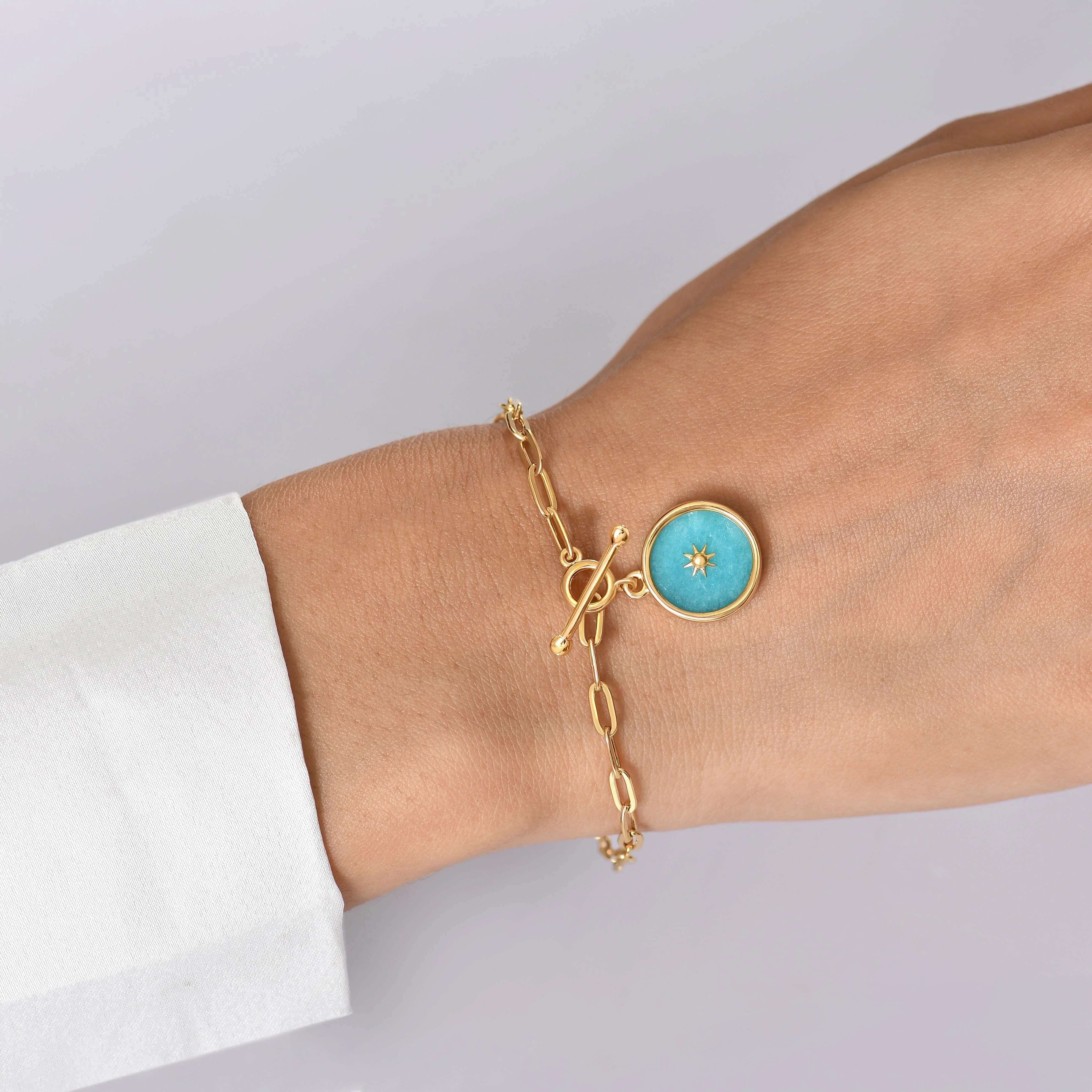 Amazonite Widelink T-Lock Bracelet - Sol - Image 15