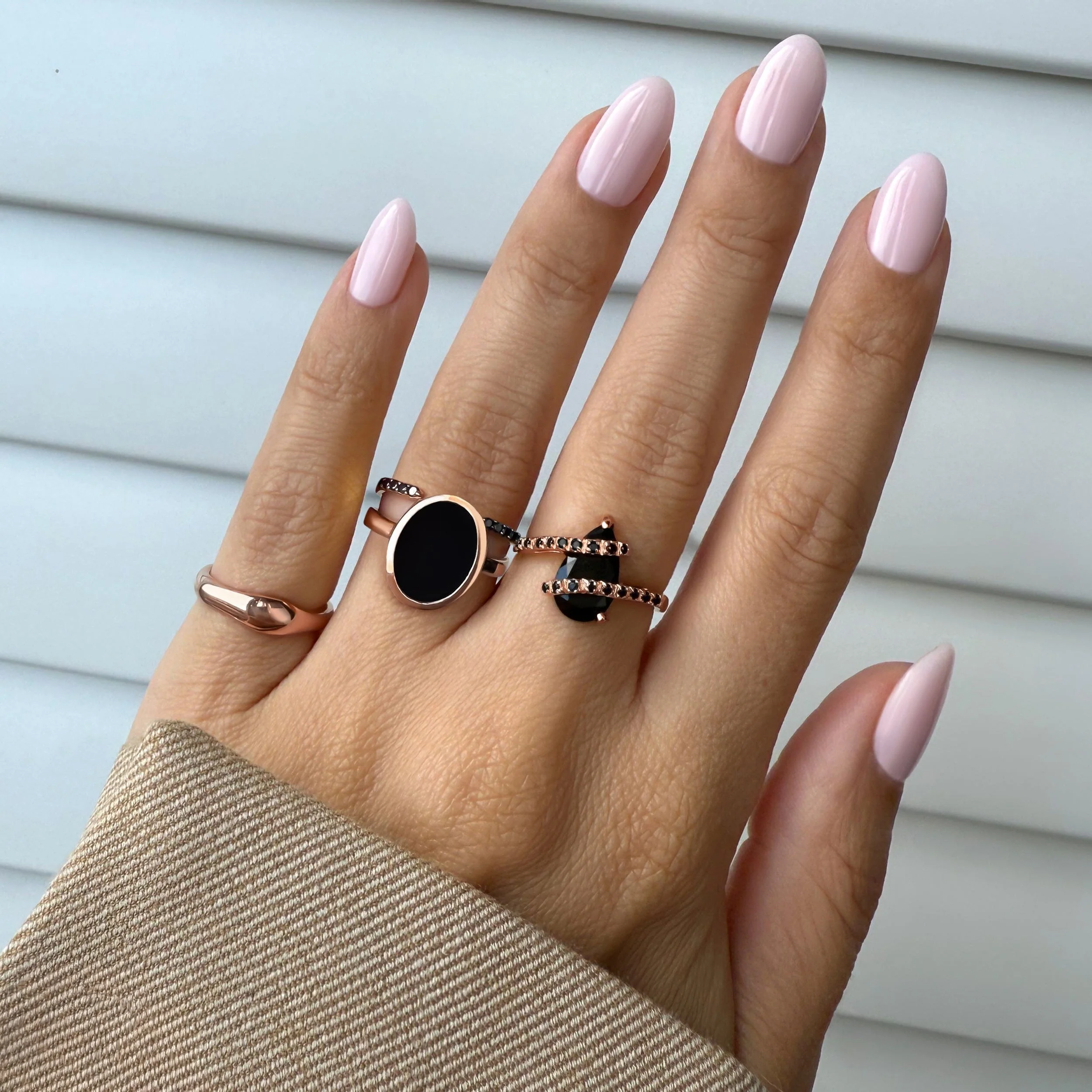 Black Obsidian Black Spinel Ring - Bypass - Image 10