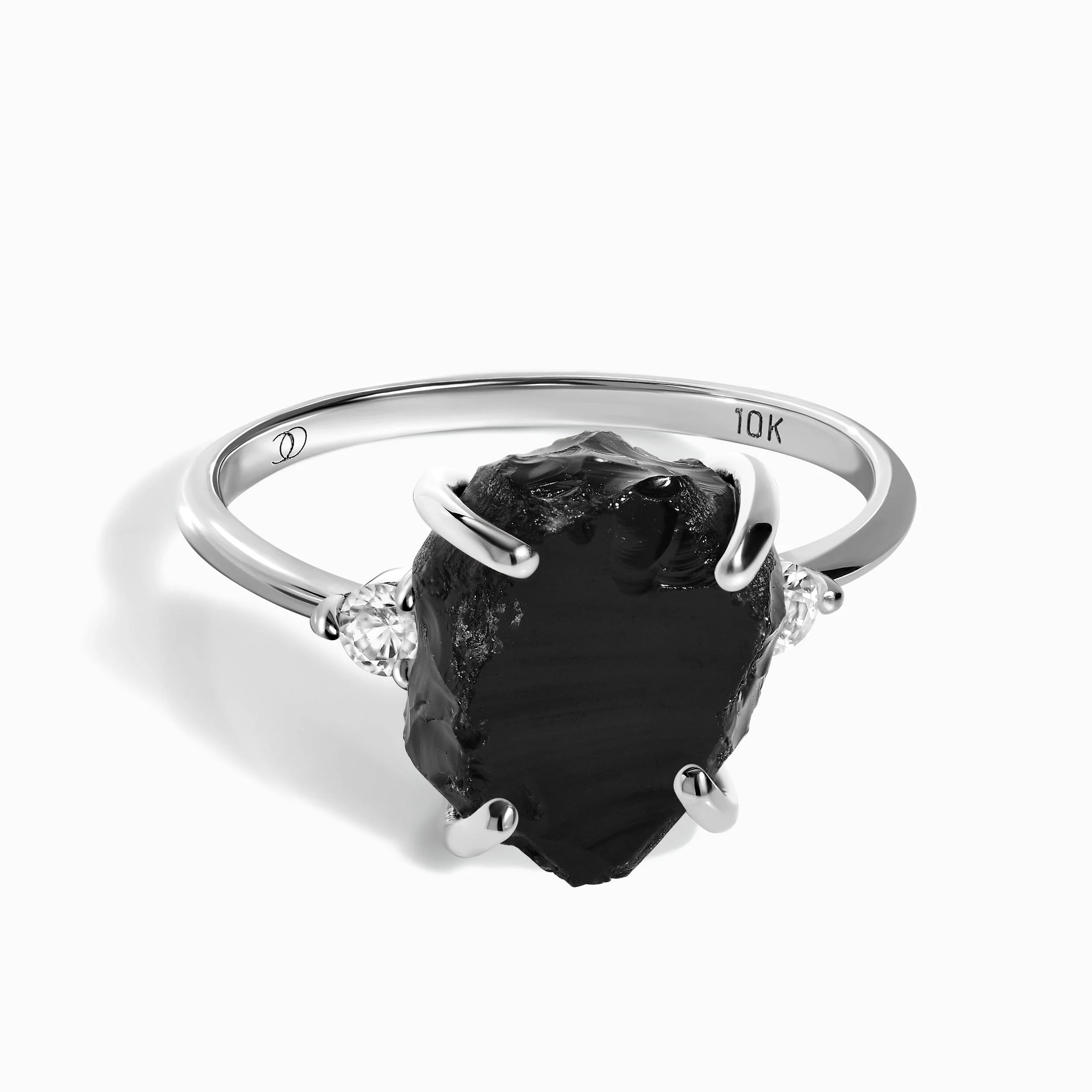 Black Obsidian Diamond Ring - Raw Allure - Image 3