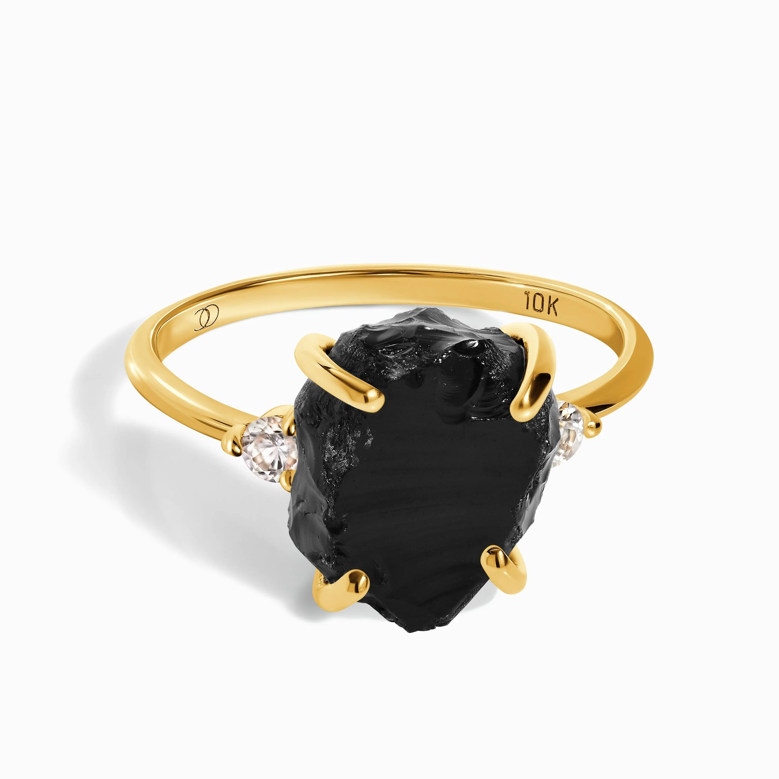 Black Obsidian Diamond Ring - Raw Allure - Image 5