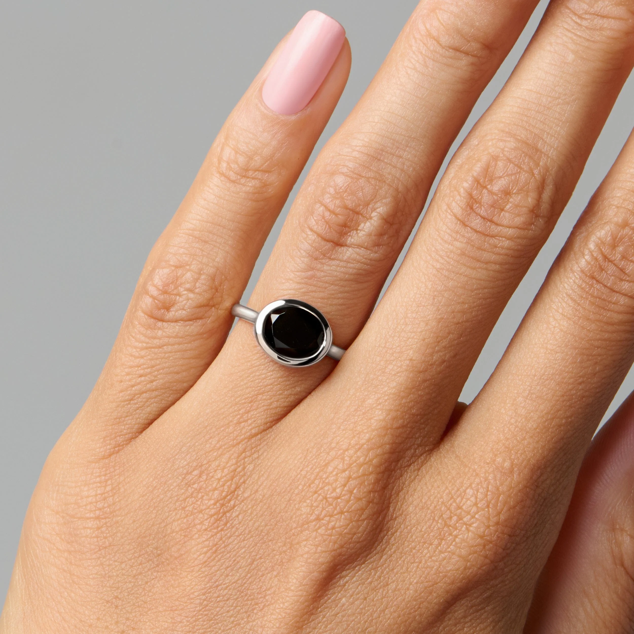 Black Obsidian Skin Touch Ring - Feel the Strength - Image 2