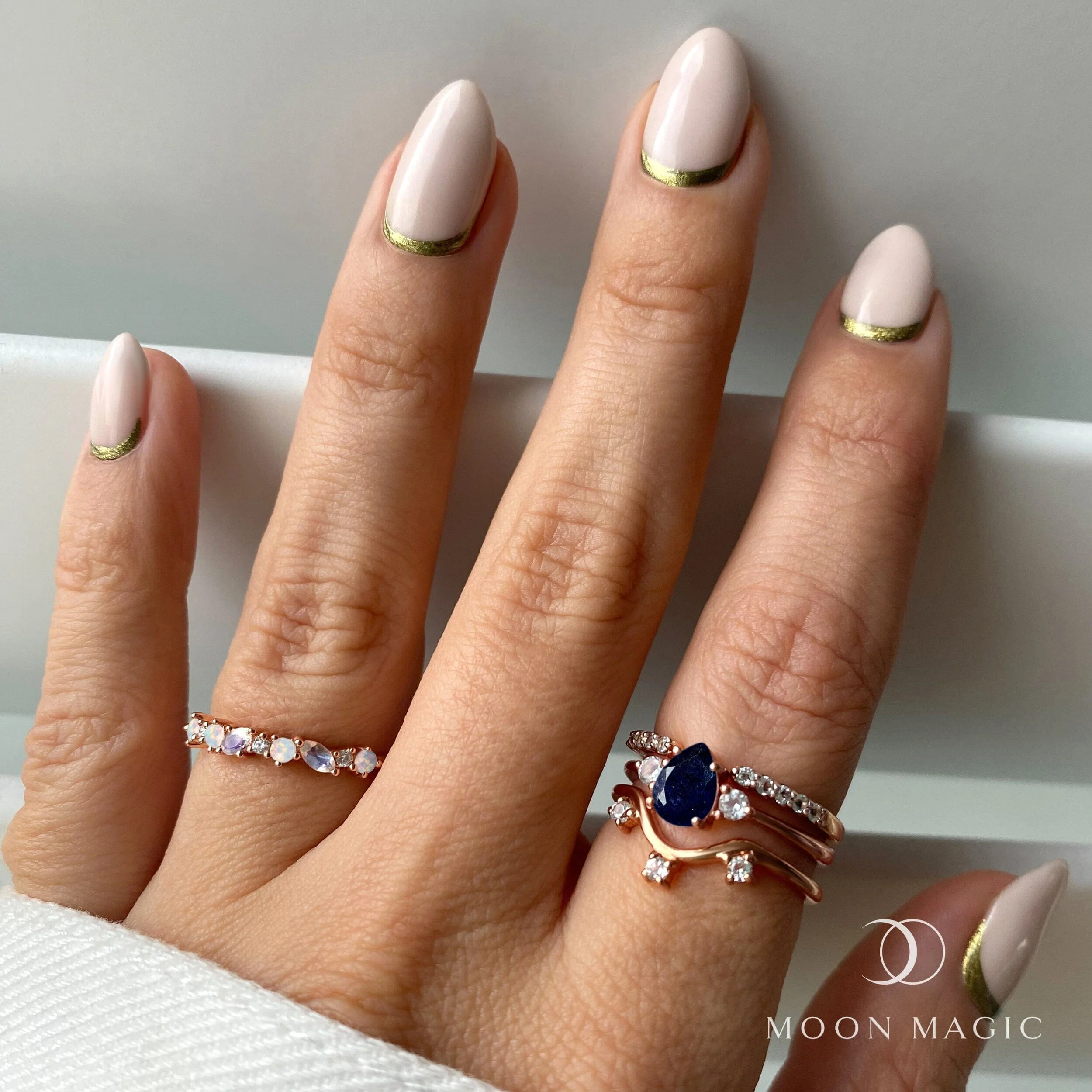 Blue Sapphire Lania Ring & Twinkling Band - Image 9