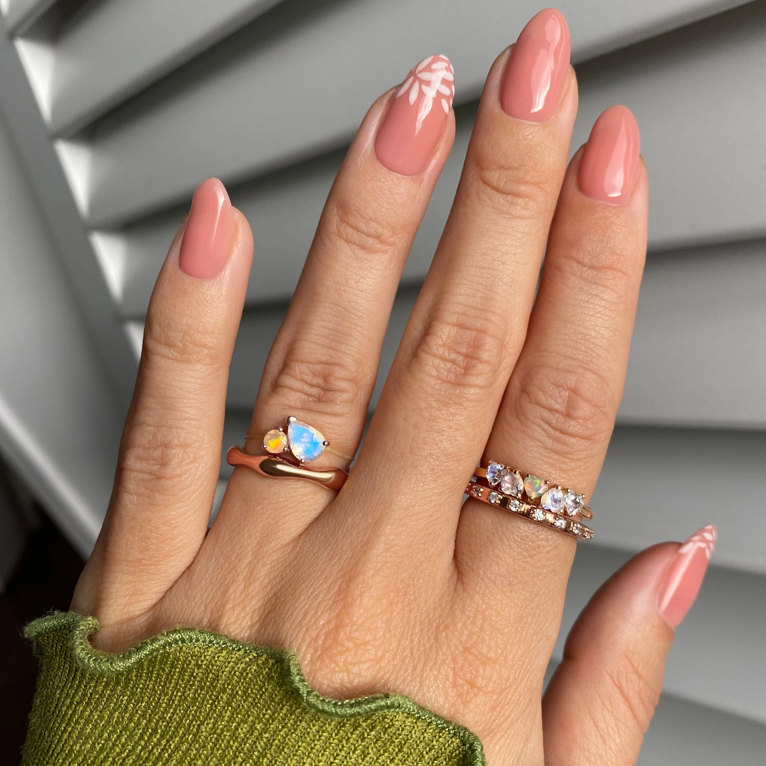 Floating Ring - Toi Et Moi Moonstone & Opal - Image 7