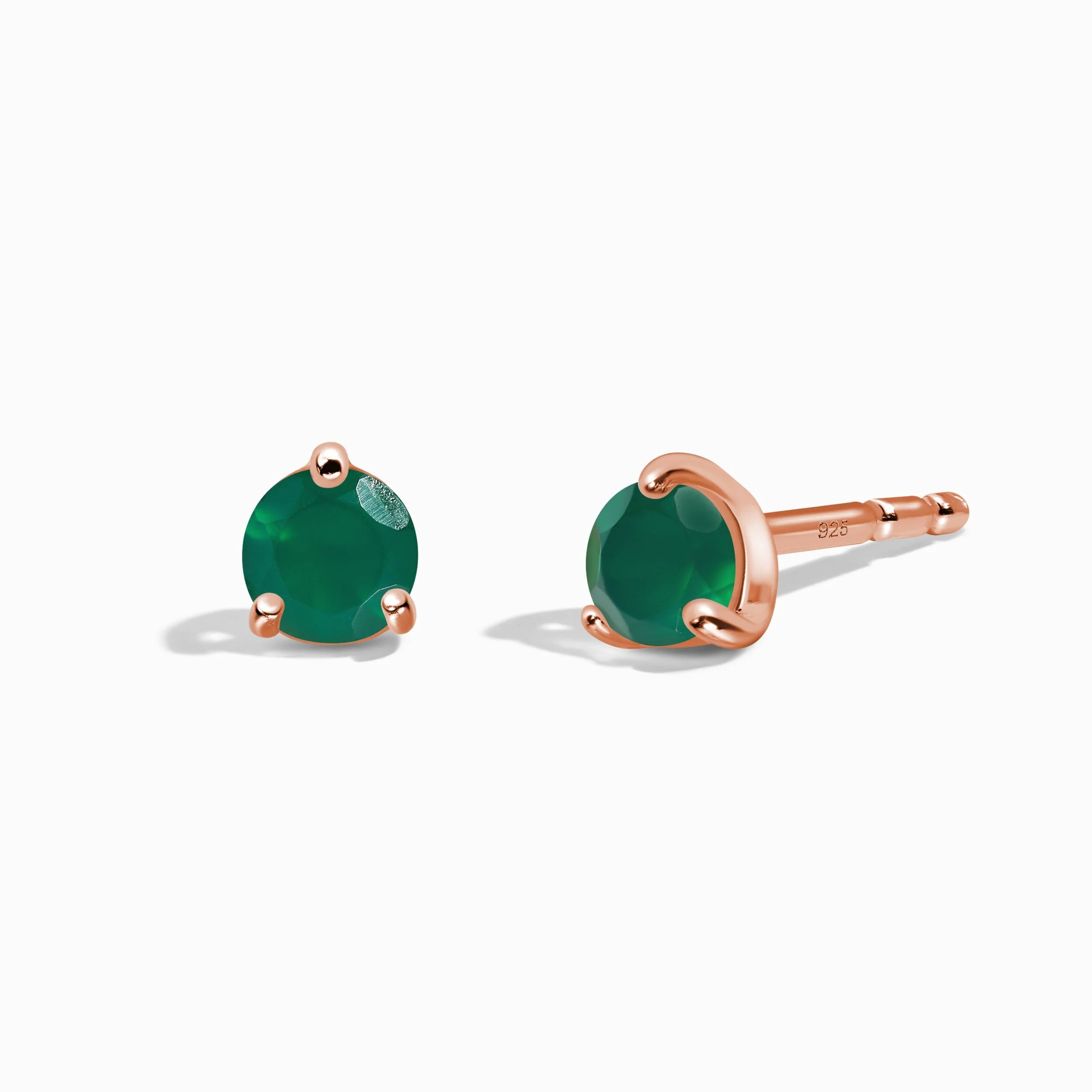 Green Onyx Round Studs - May Birthstone - Image 5