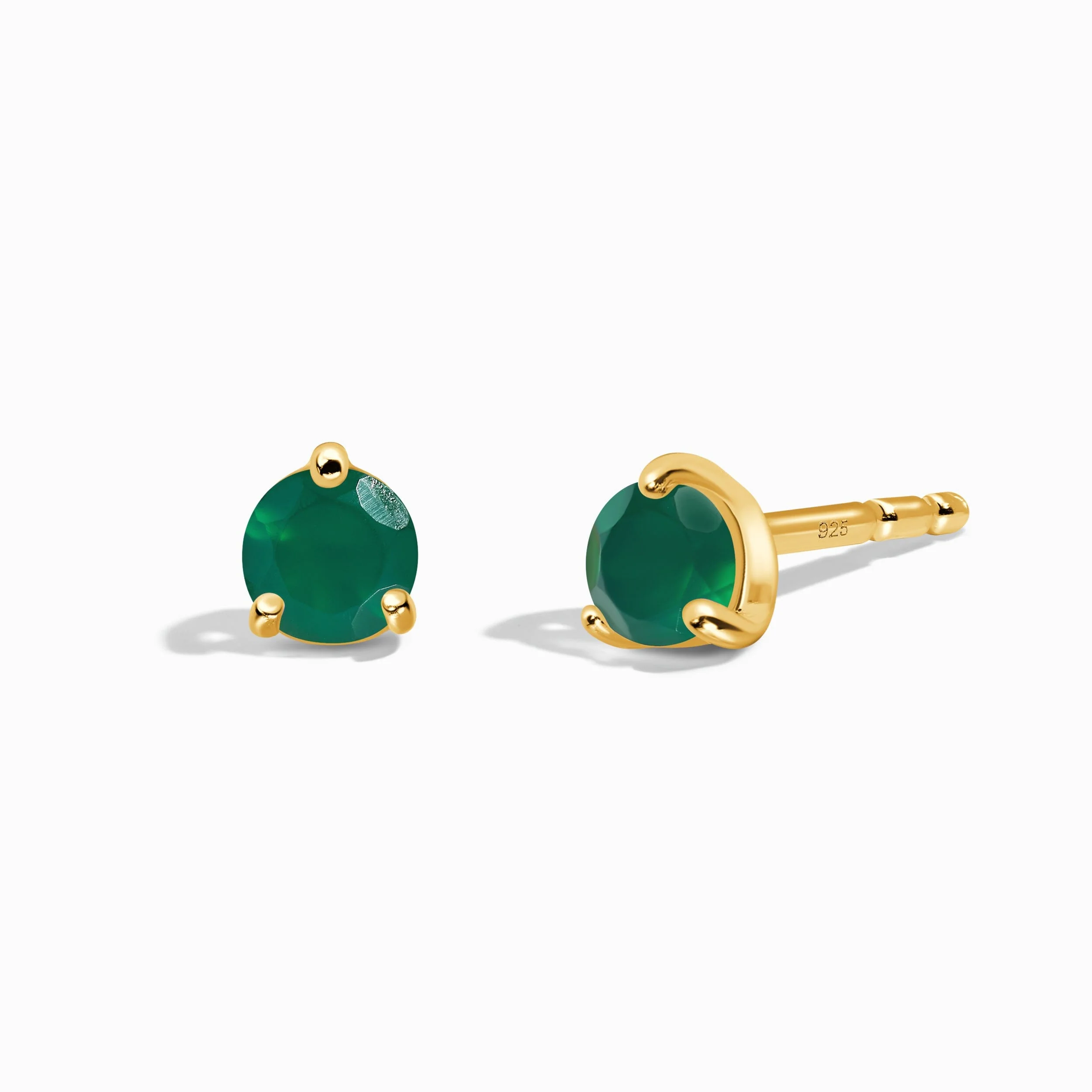 Green Onyx Round Studs - May Birthstone - Image 9