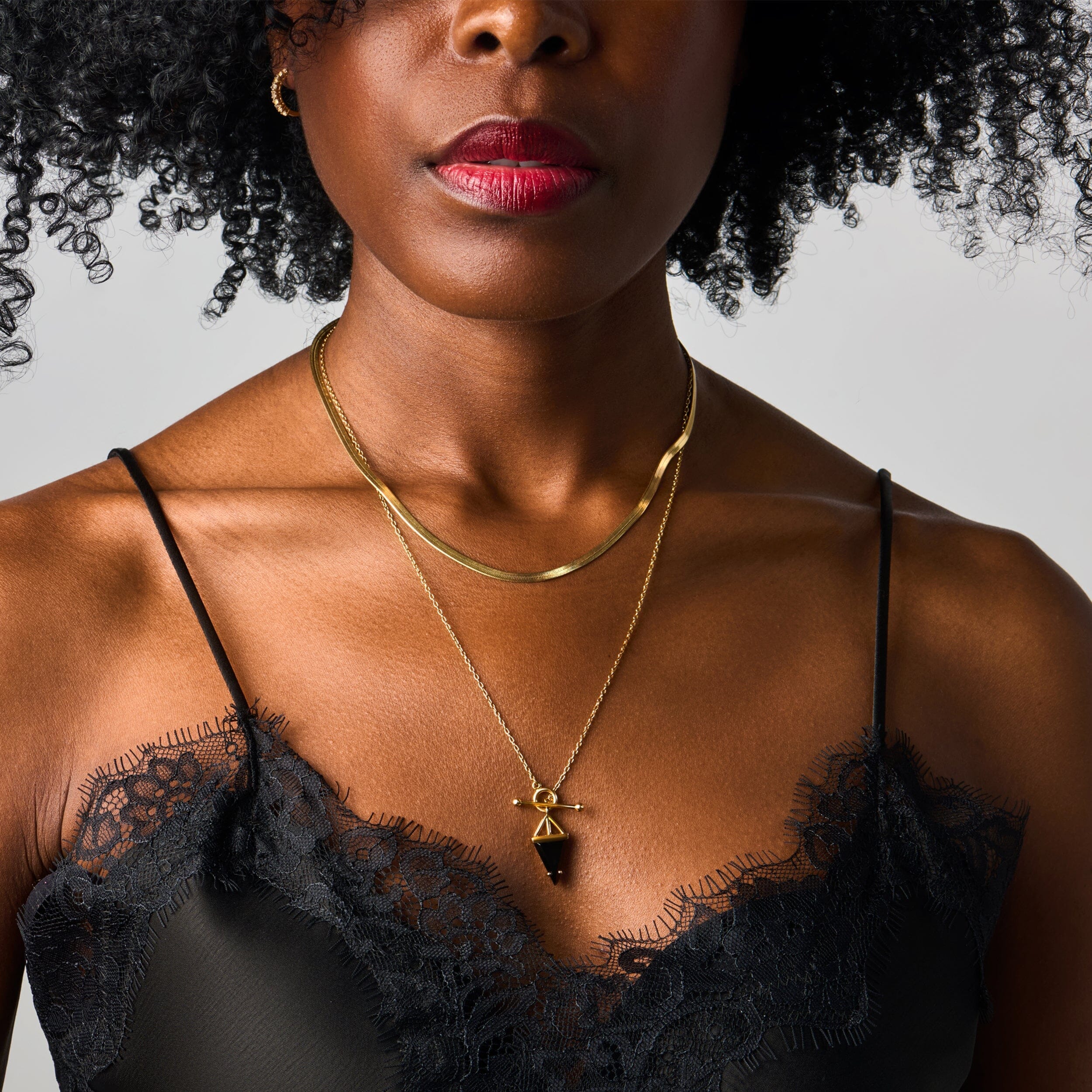 Labradorite Heroine T-Lock Necklace & Herringbone Chain - Image 12