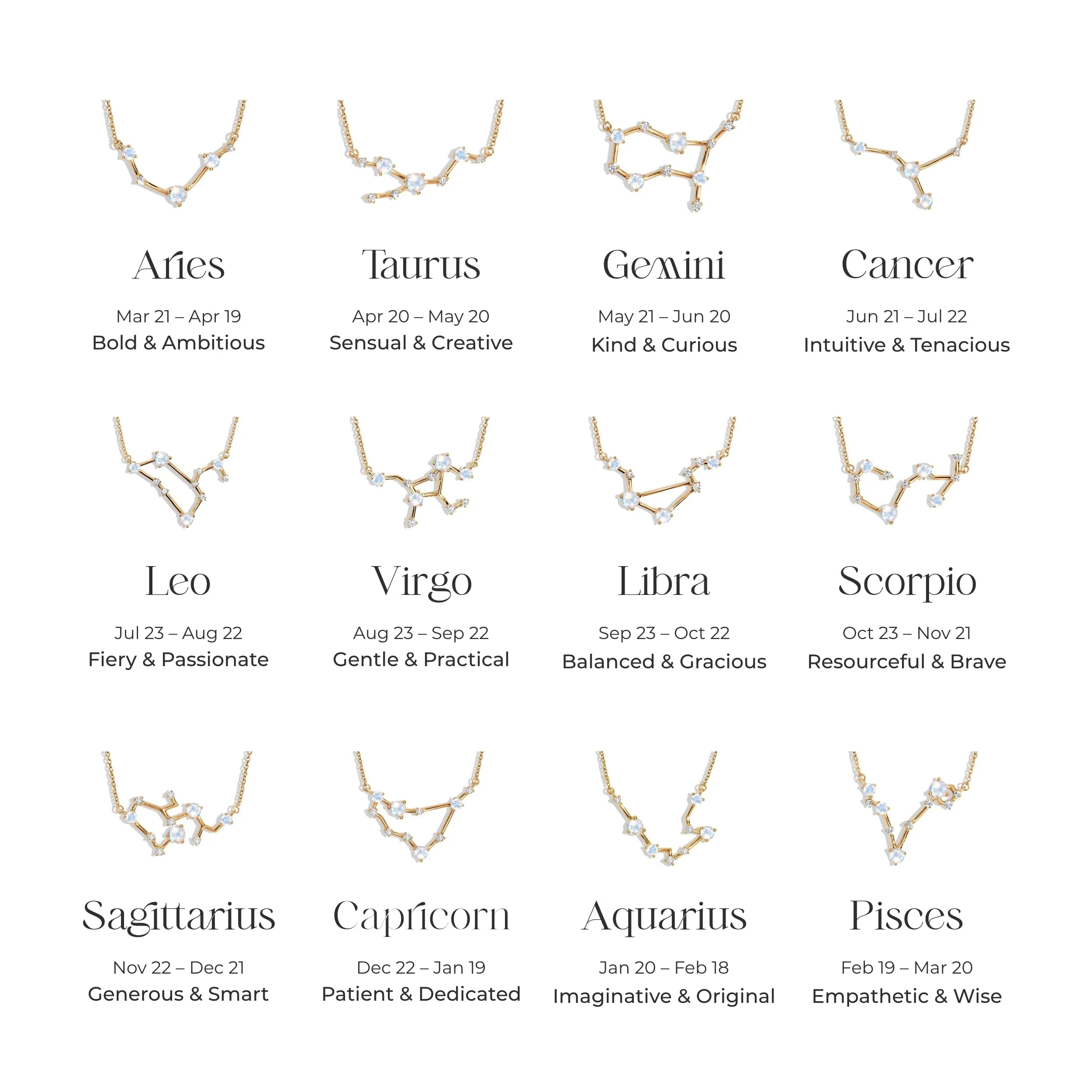 Moonstone Diamond Necklace - Virgo Zodiac Constellation - Image 18