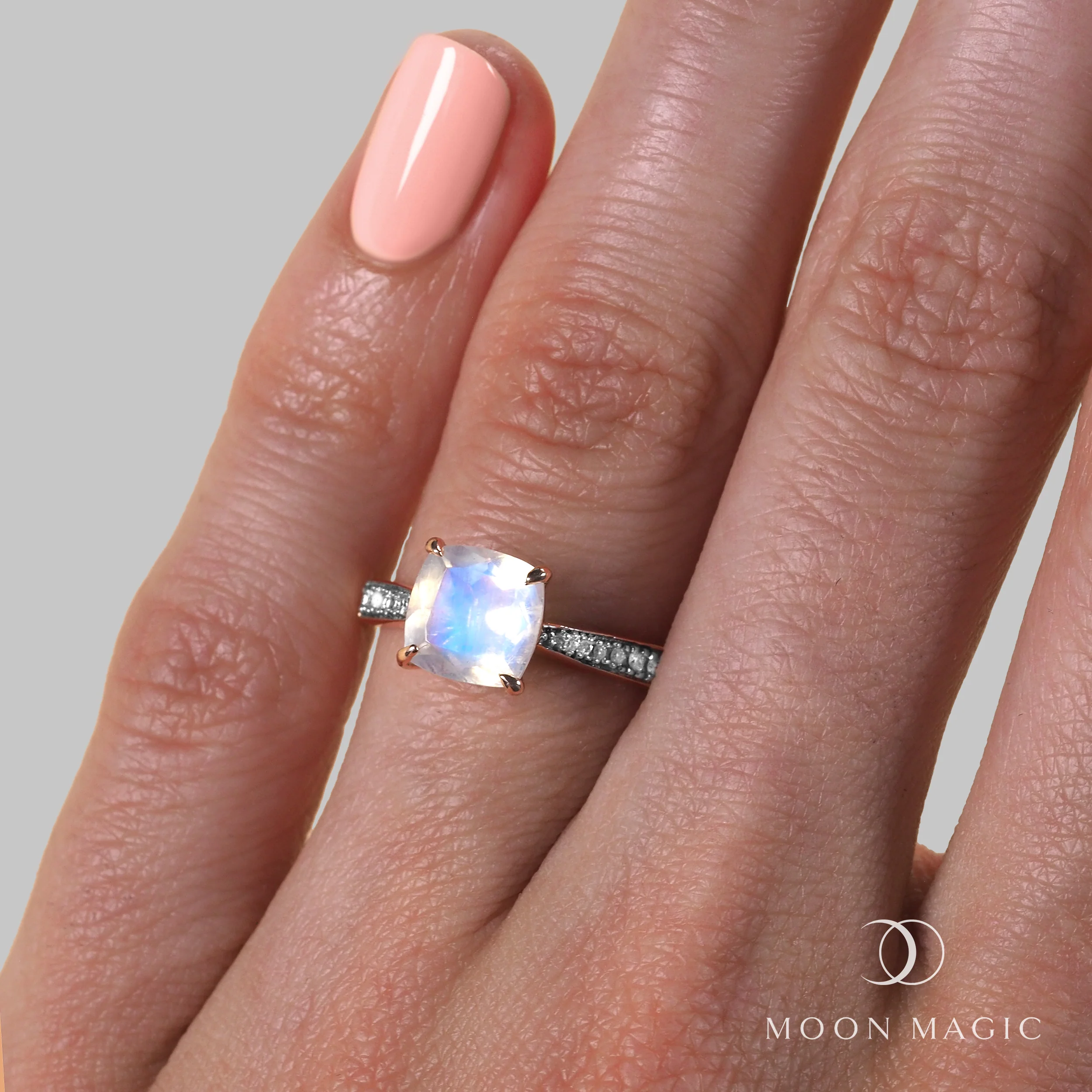 Moonstone Diamond Ring - Eternal Tie - Image 4