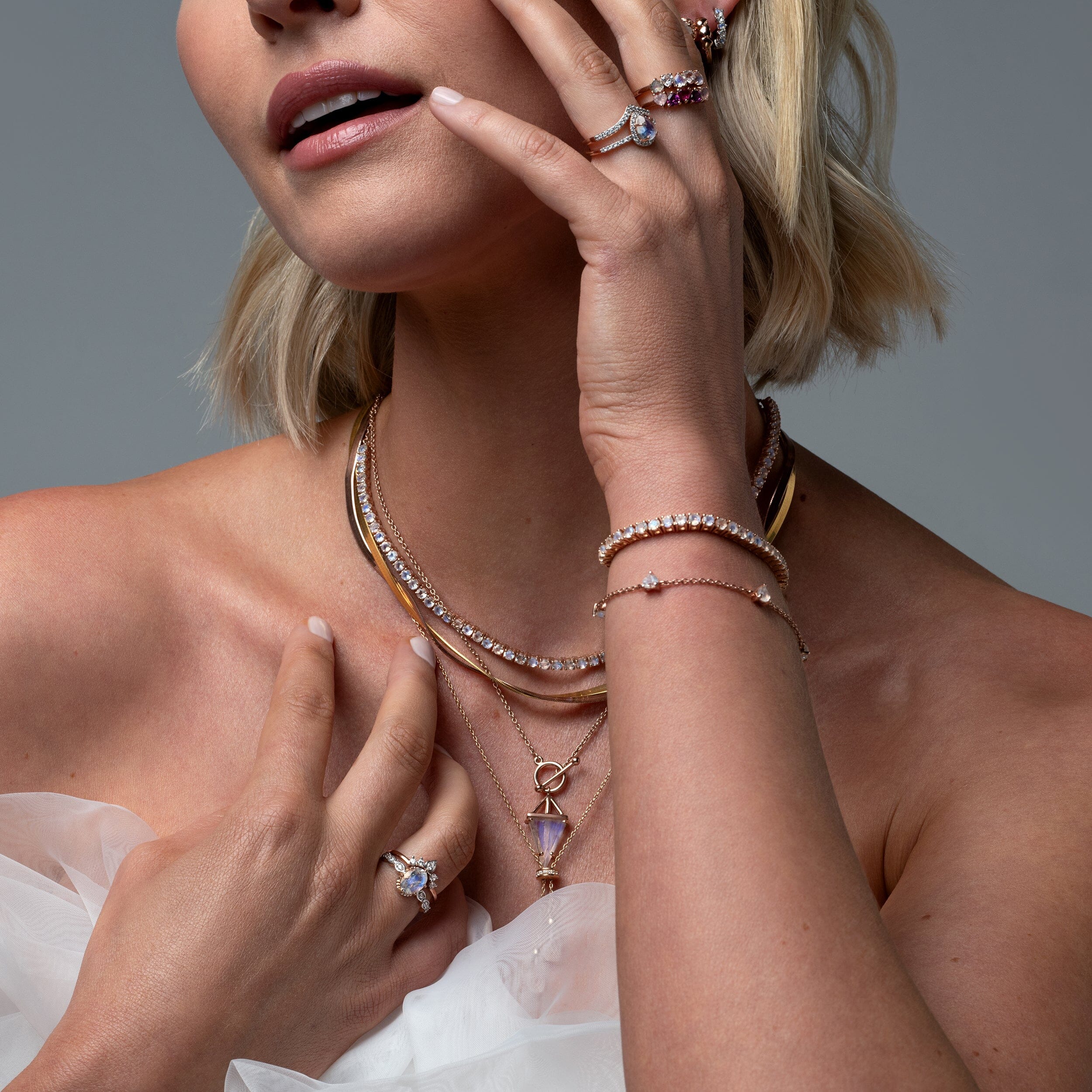 Moonstone Lab Diamond Ring - Mirth - Image 23