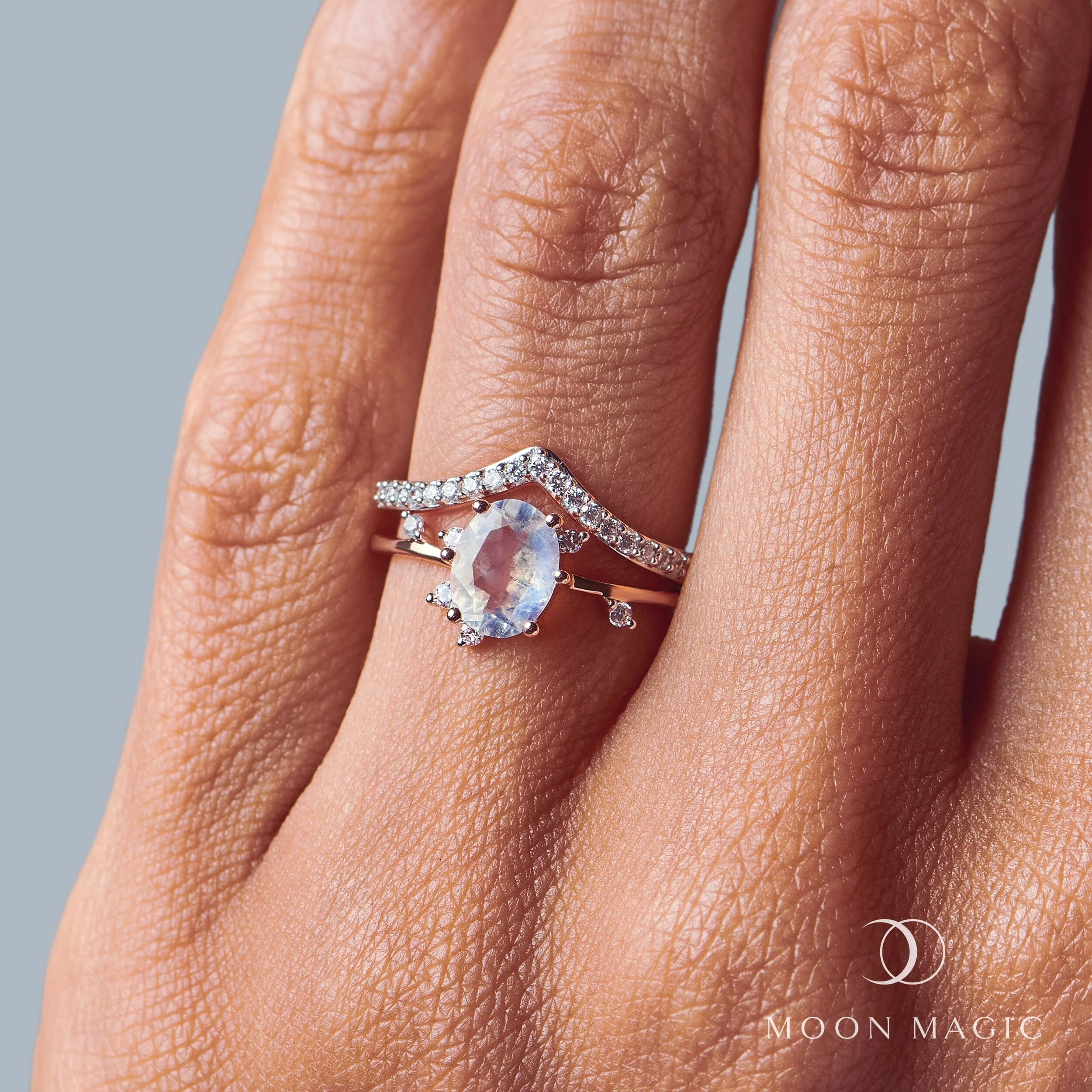 Moonstone Lab Diamond Ring - Muse - Image 9