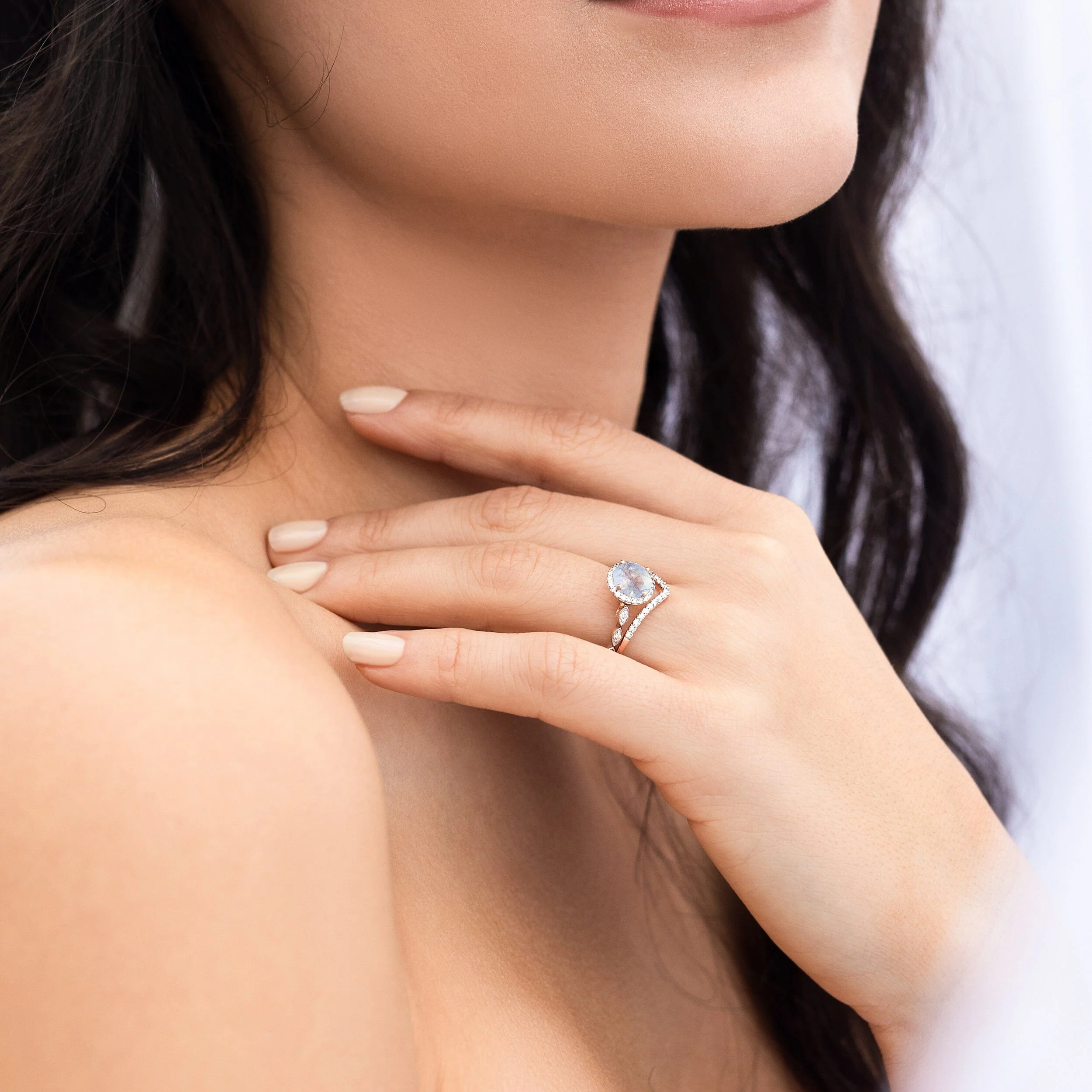 Moonstone Lab Diamond Ring - Soulmate - Image 14