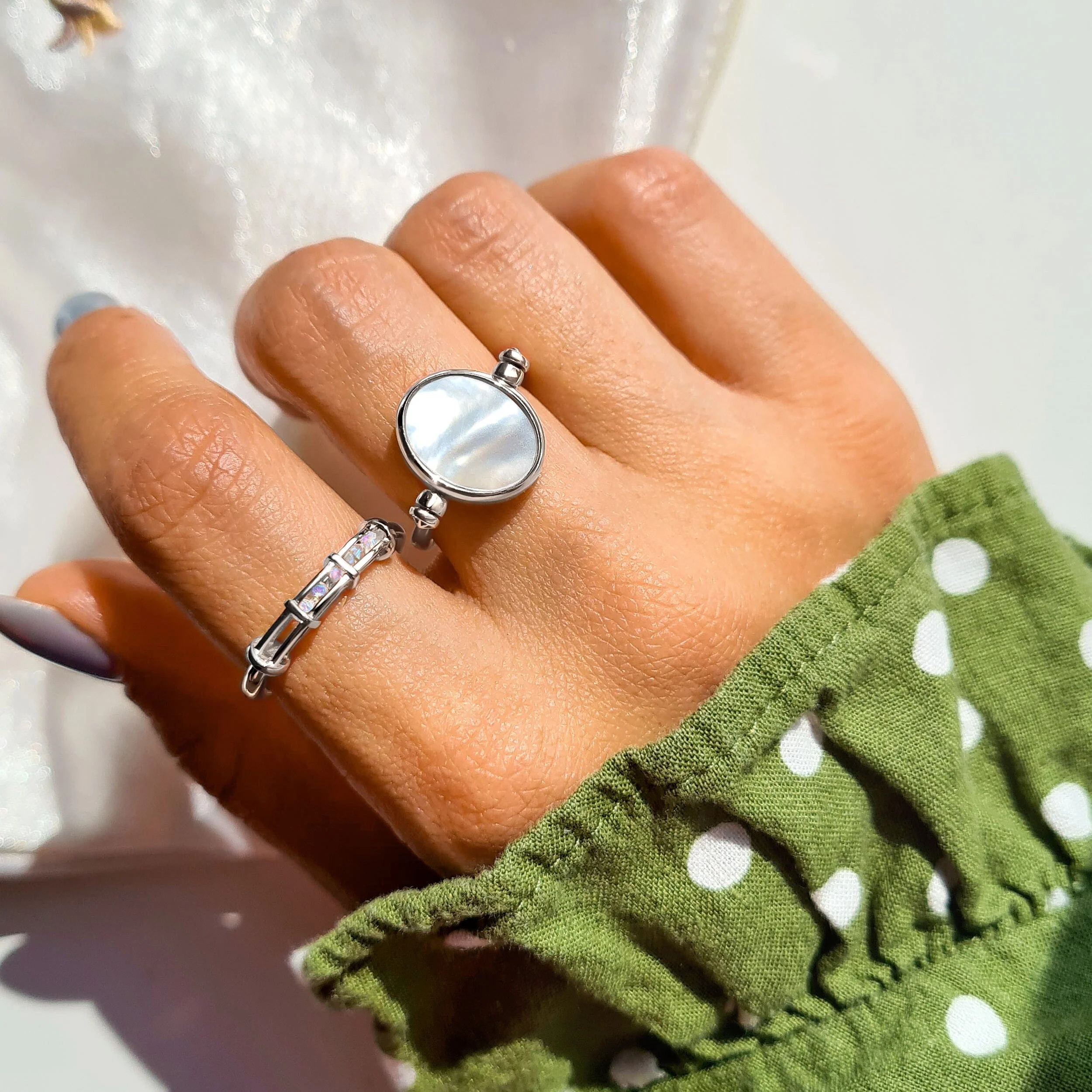 Moonstone Fidget Ring - Motion Medicine - Image 8