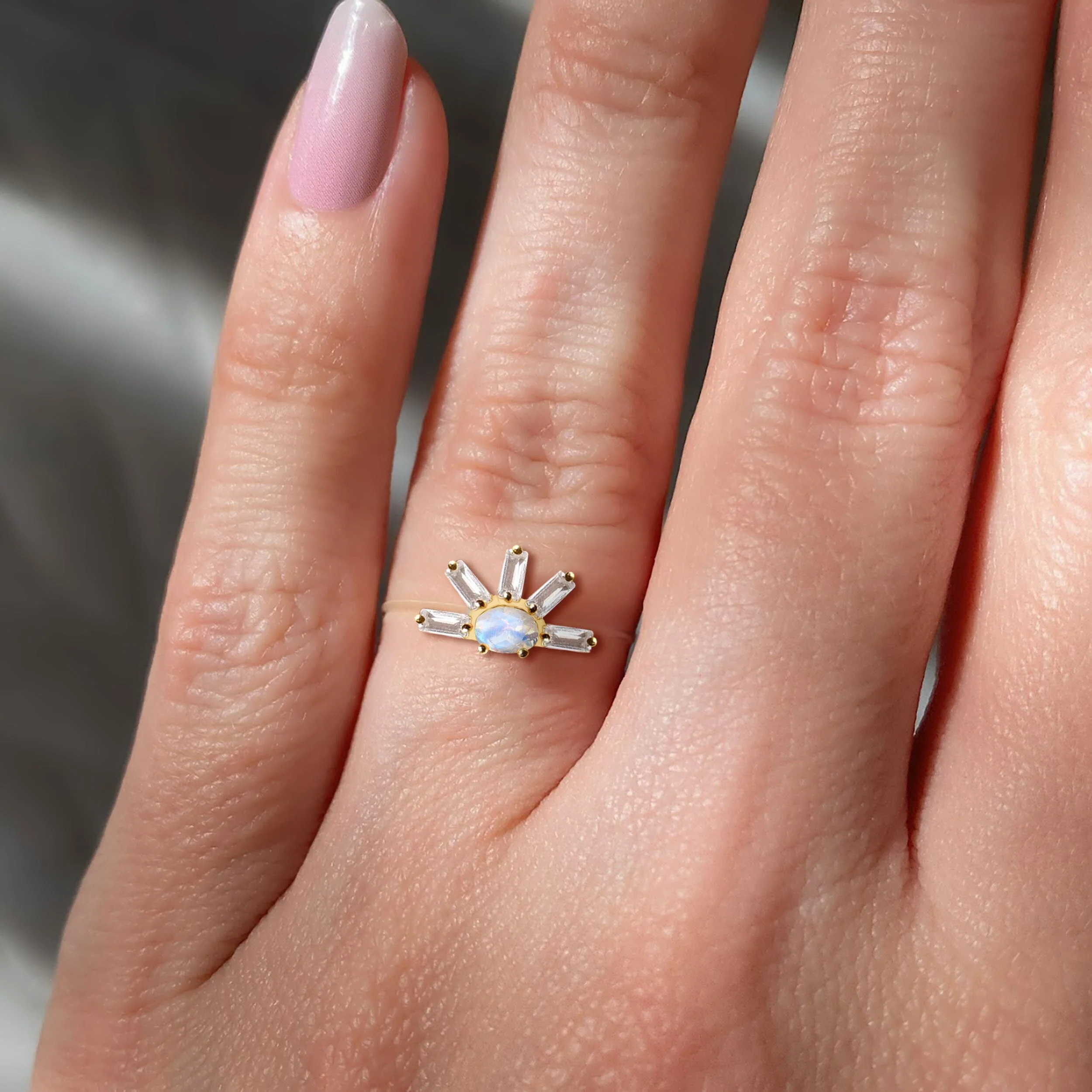 Moonstone Floating Ring - Light - Image 6