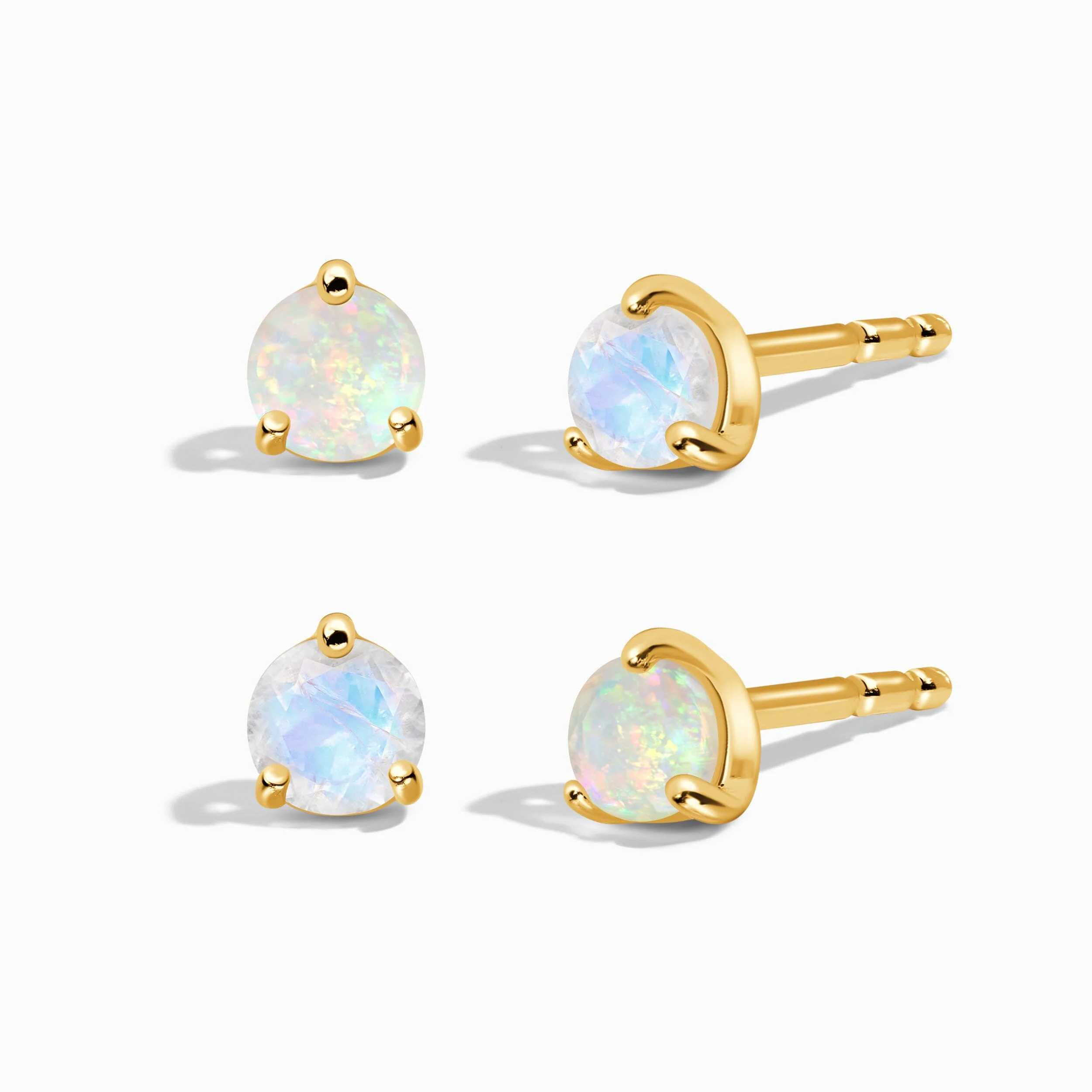 Moonstone & Opal Petite Round Studs - Image 5