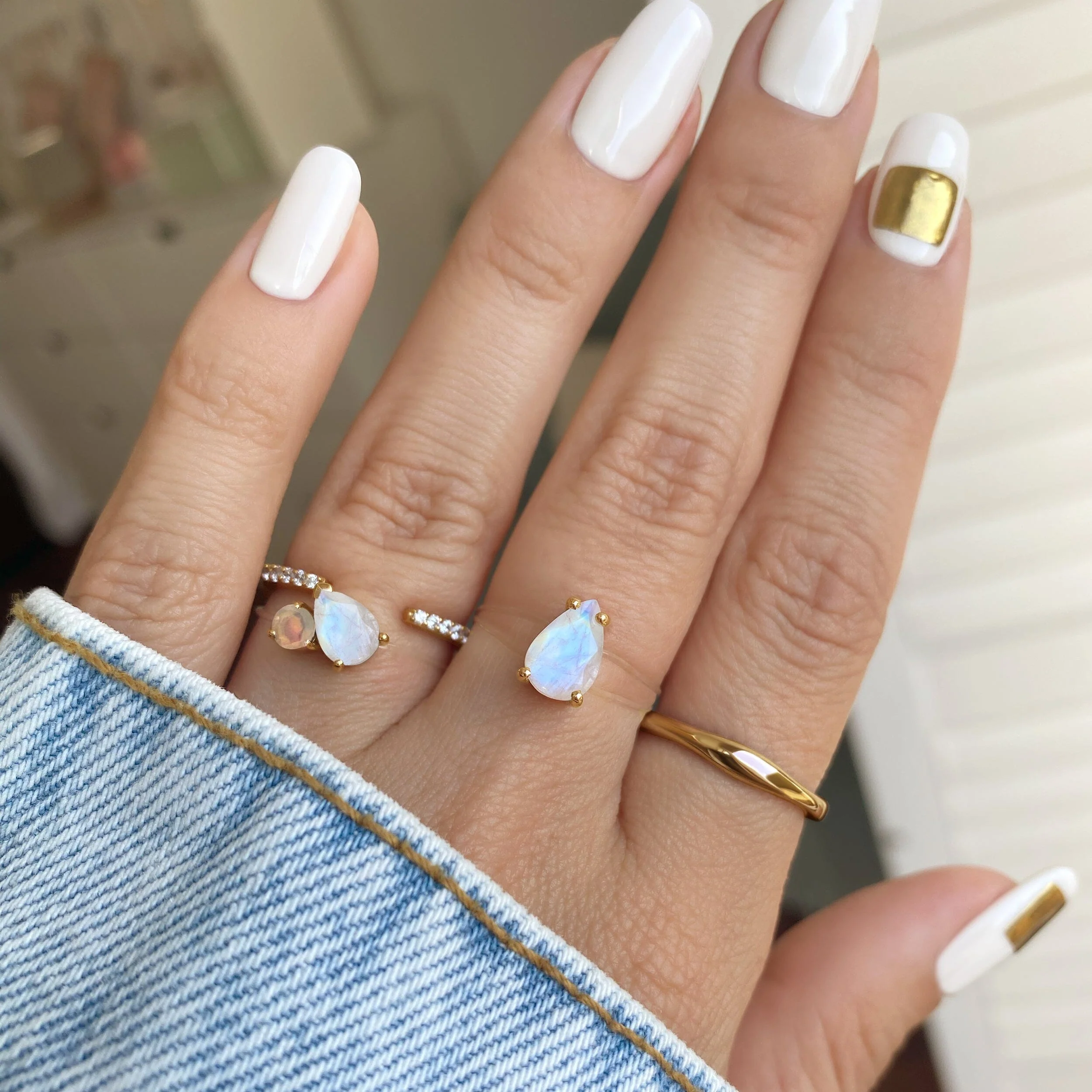 Moonstone & Opal Toi Et Moi & Sway Floating Rings - Image 11