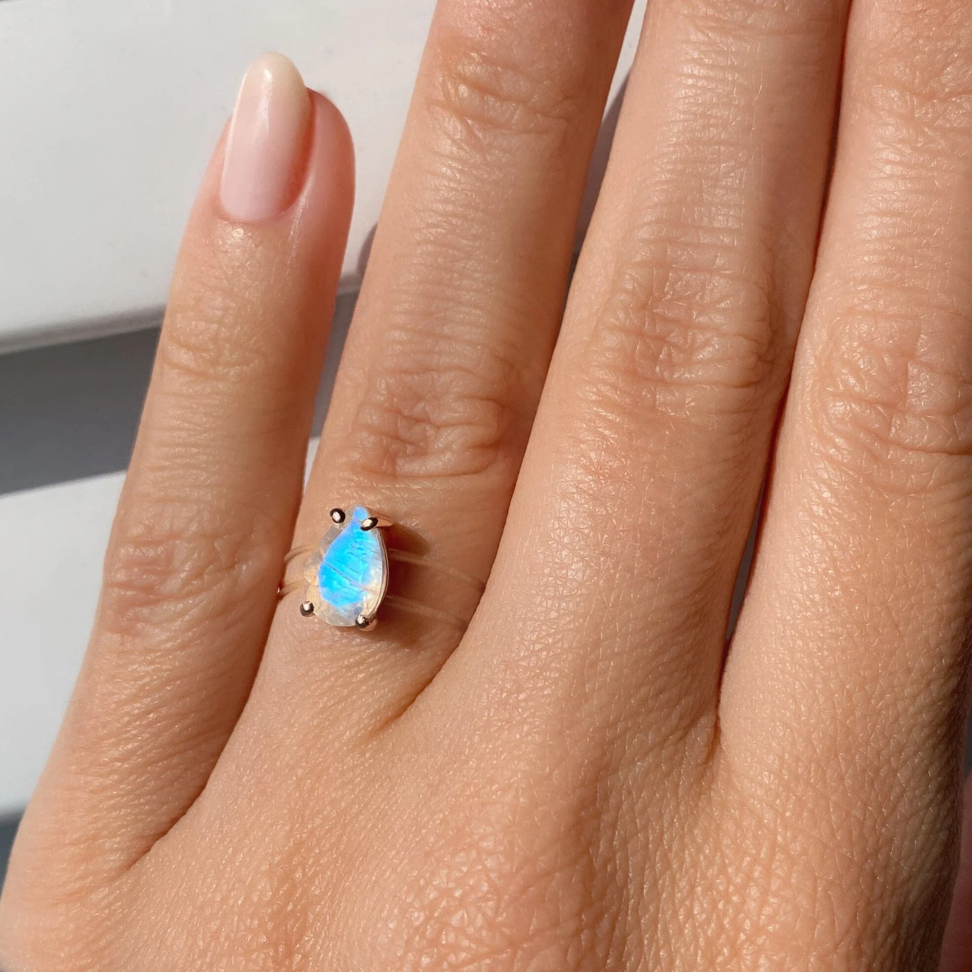 Moonstone Ring Floating Sway - June Birthstone - Image 5