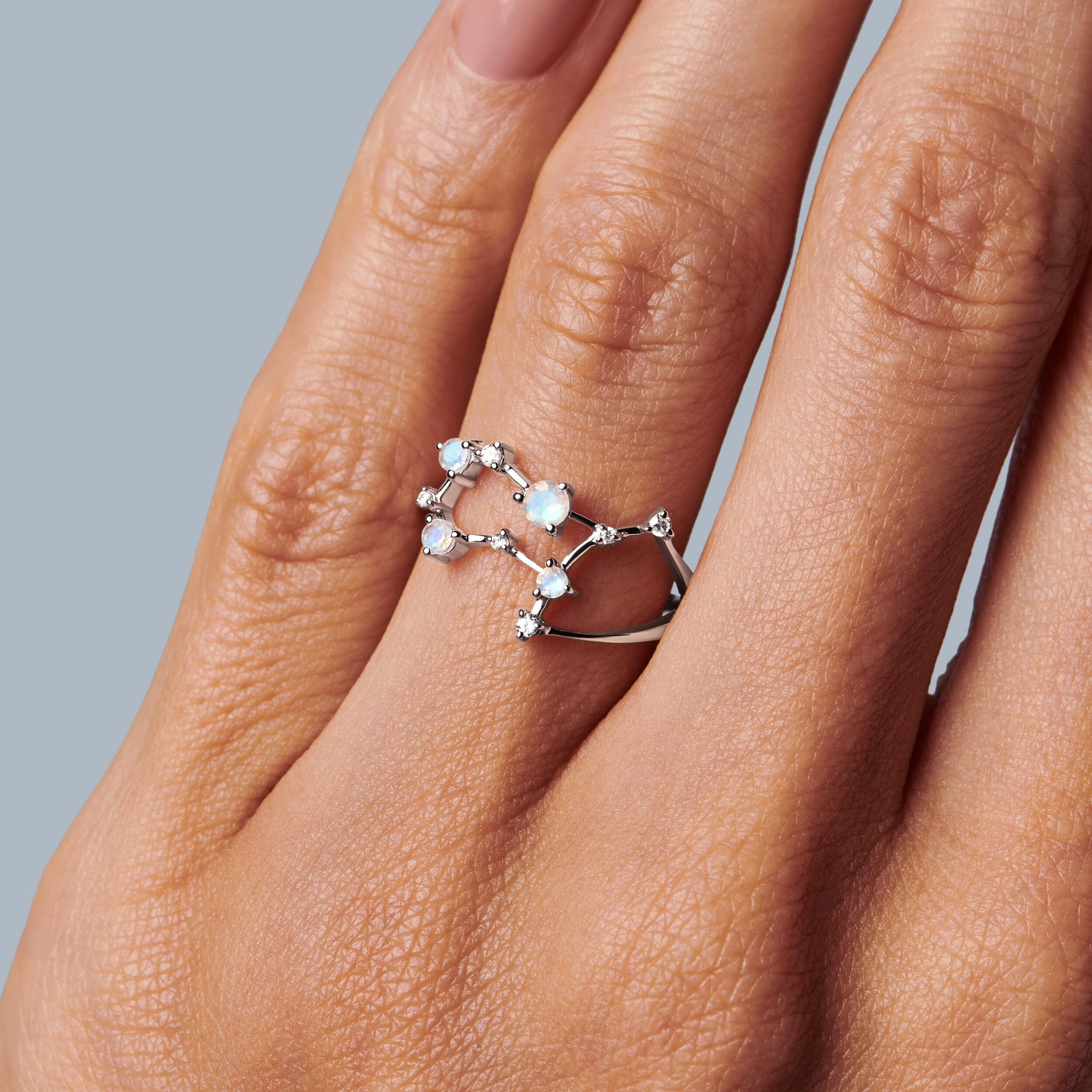 Moonstone Ring - Gemini Zodiac Constellation - Image 2