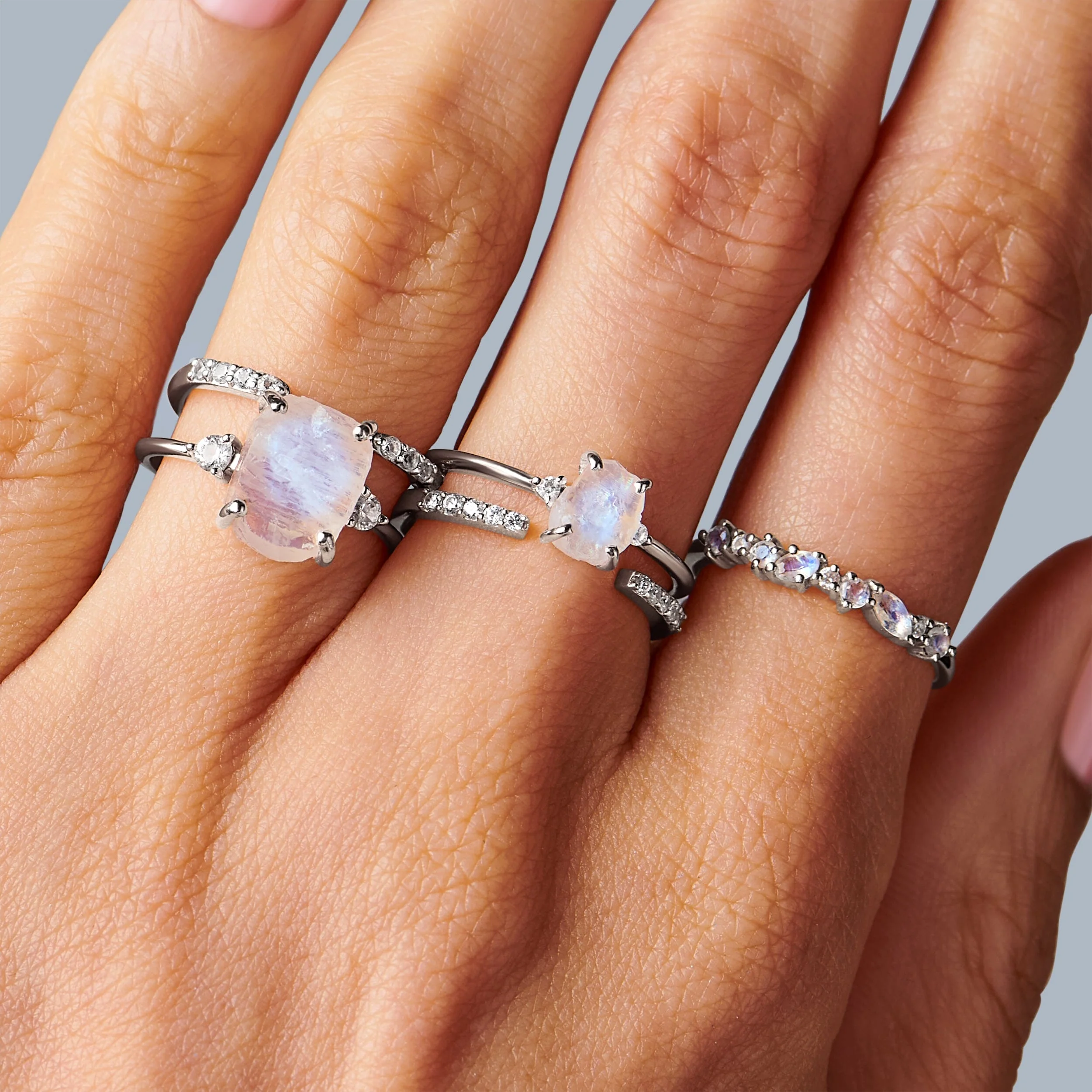 Moonstone White Zircon Ring - Grace - Image 9