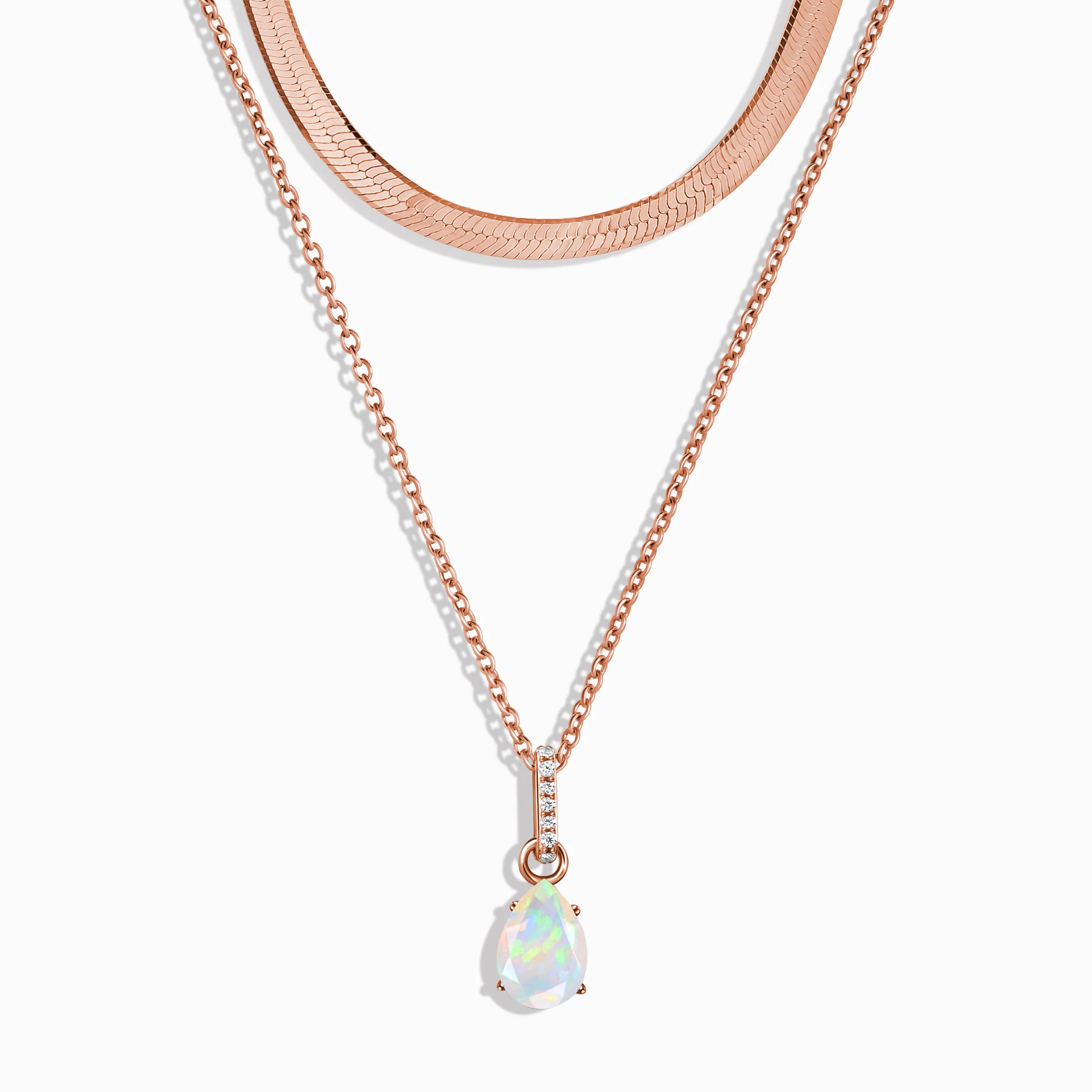 October Birthstone Sway Necklace & Herringbone Chain - Image 3