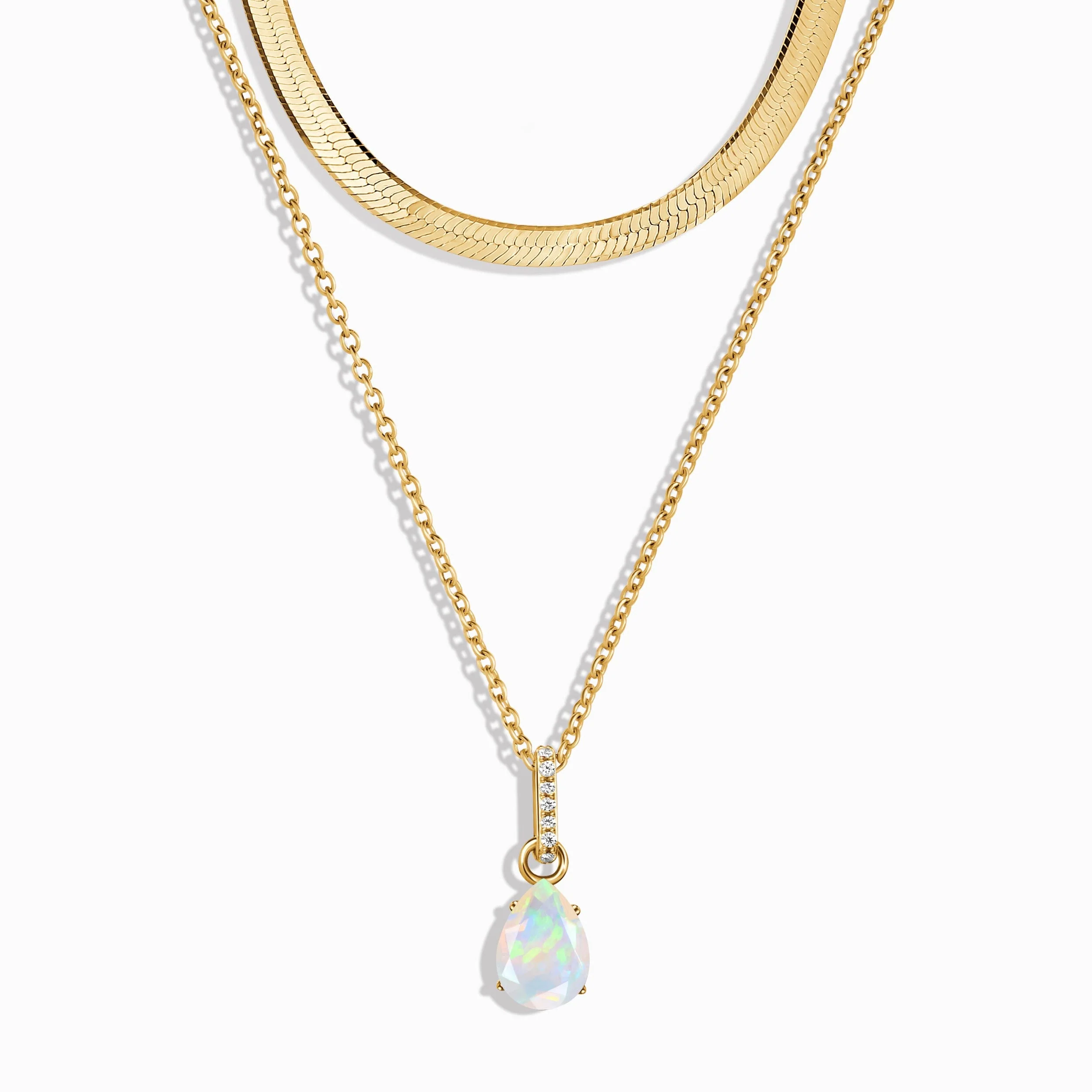 October Birthstone Sway Necklace & Herringbone Chain - Image 5
