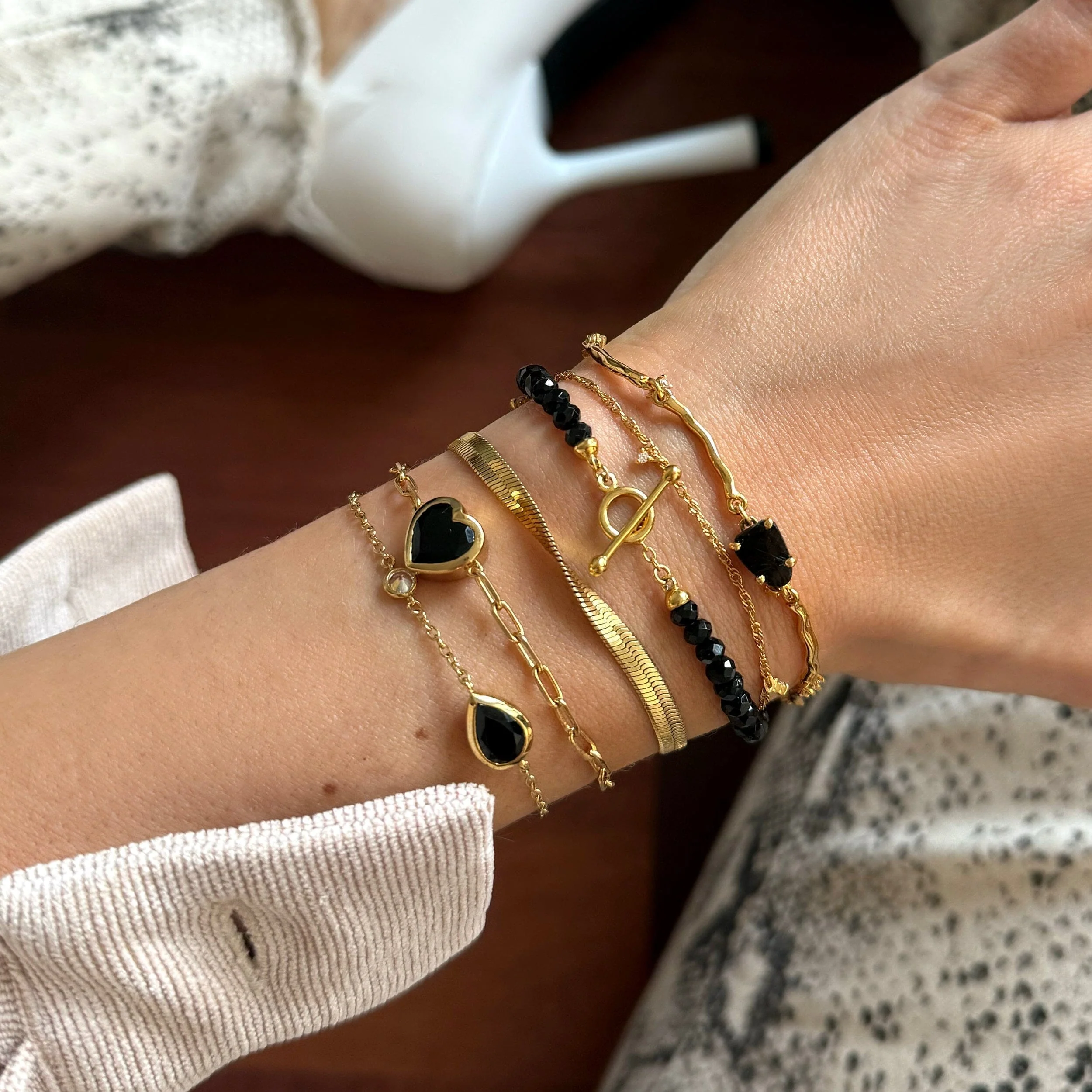 Raw Crystal Bracelet - Flow Black Obsidian - Image 15