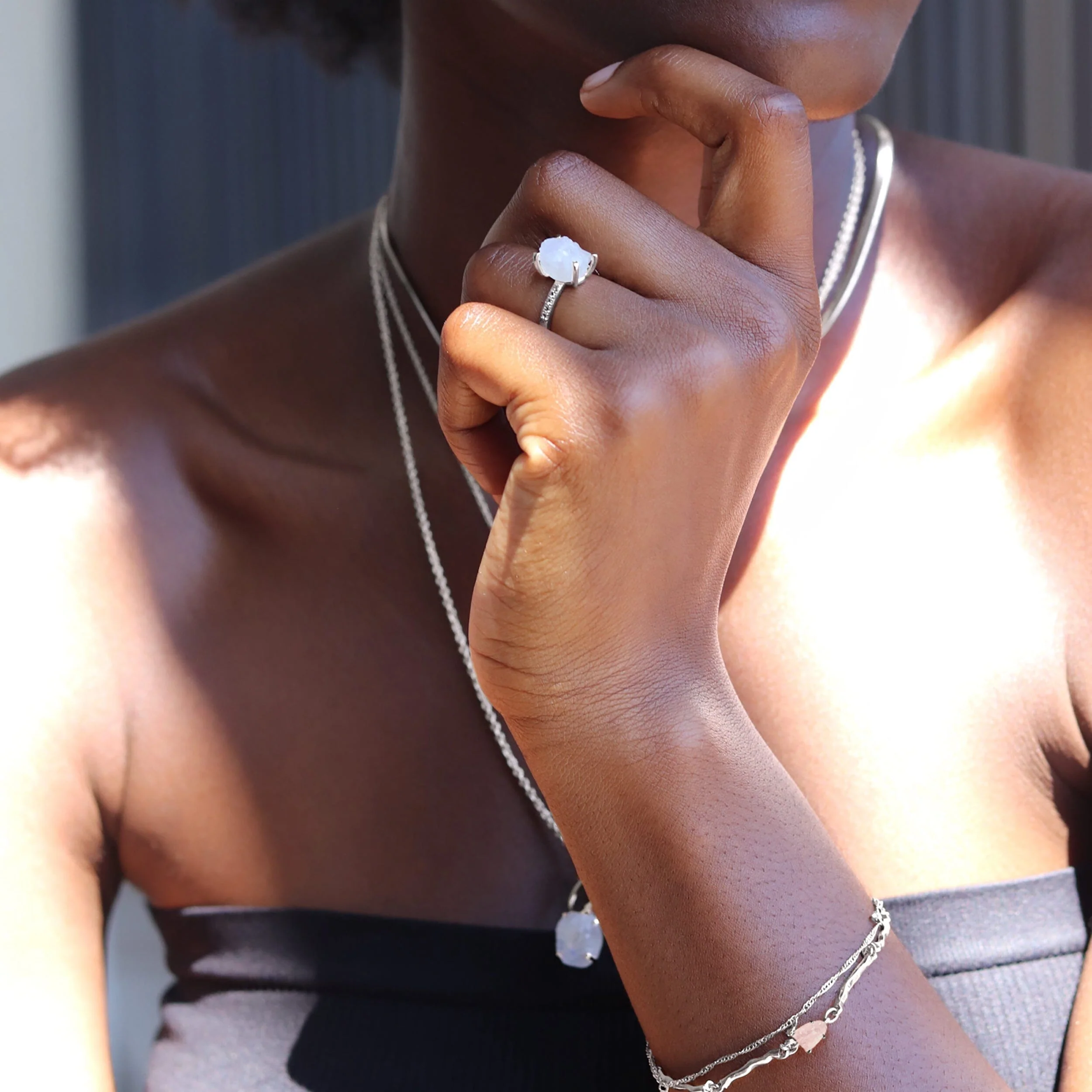 Raw Crystal Ring - Ritzy Moonstone - Image 10