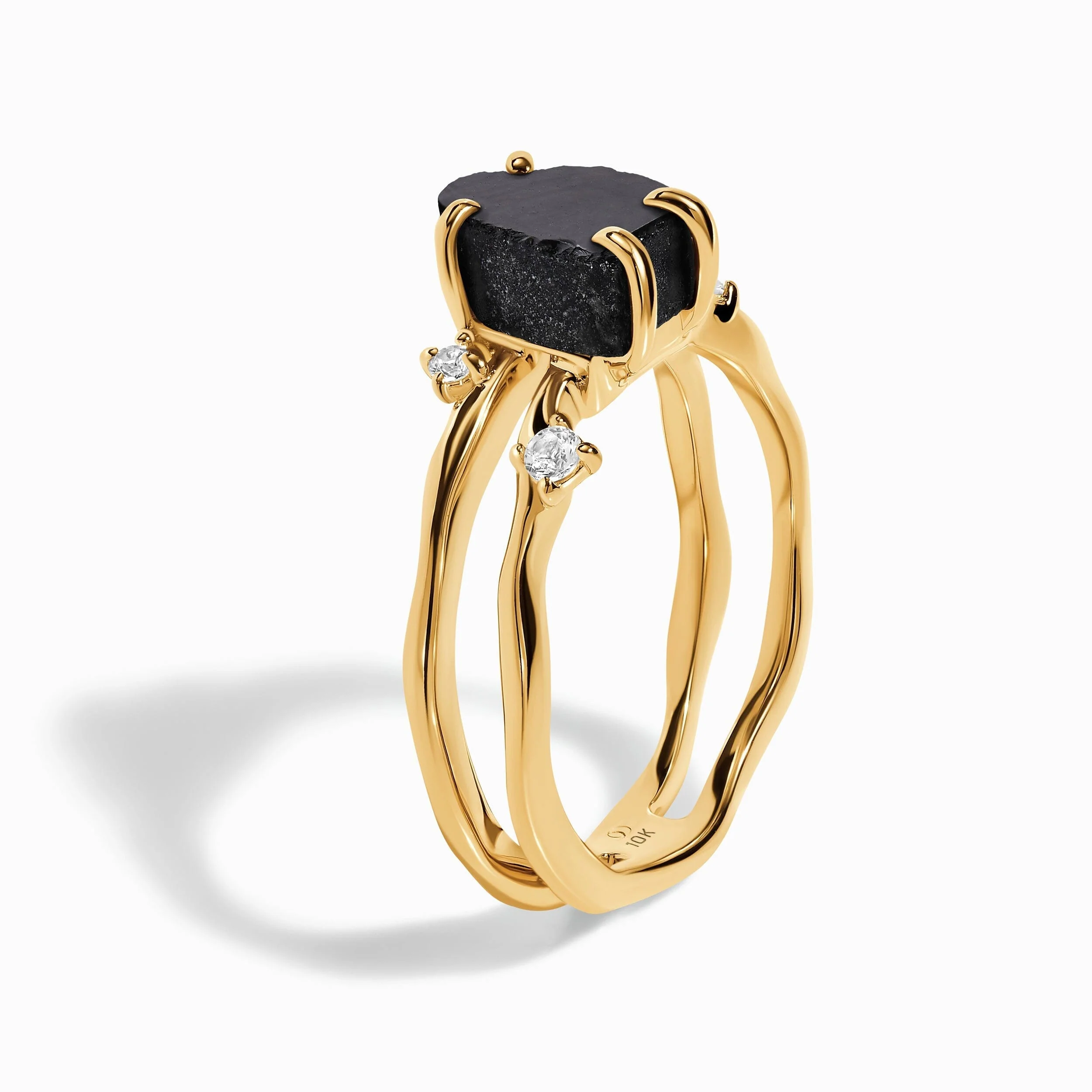 Raw Crystal Ring - Flow Black Obsidian - Image 30