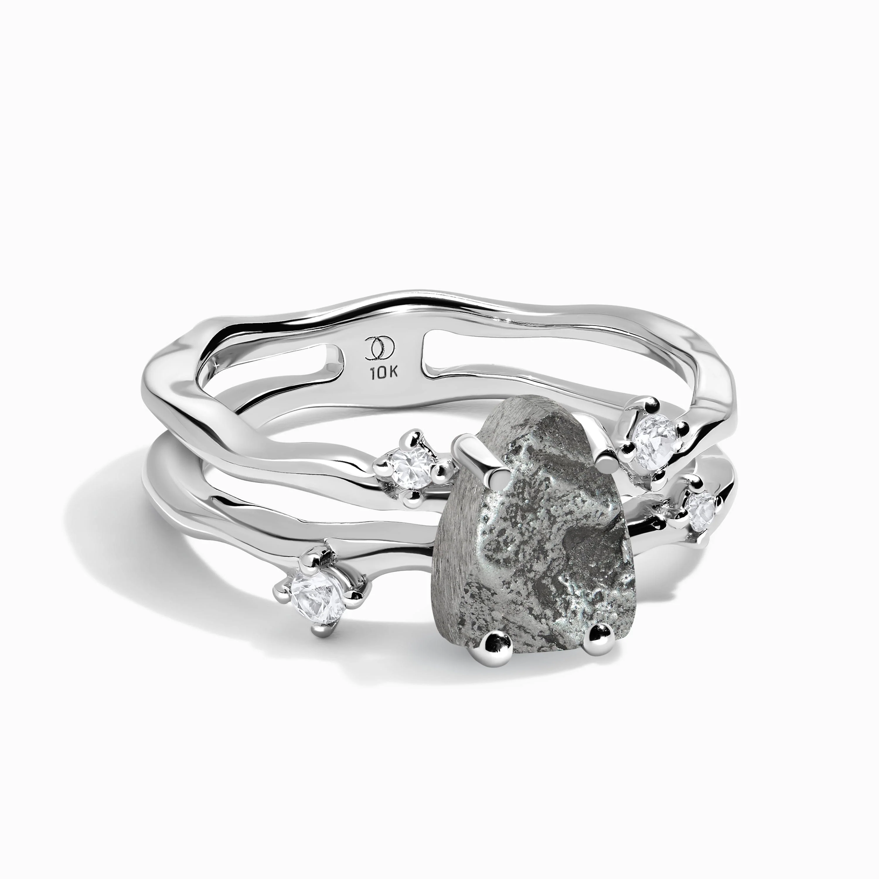 Raw Crystal Ring - Flow Meteorite - Image 7