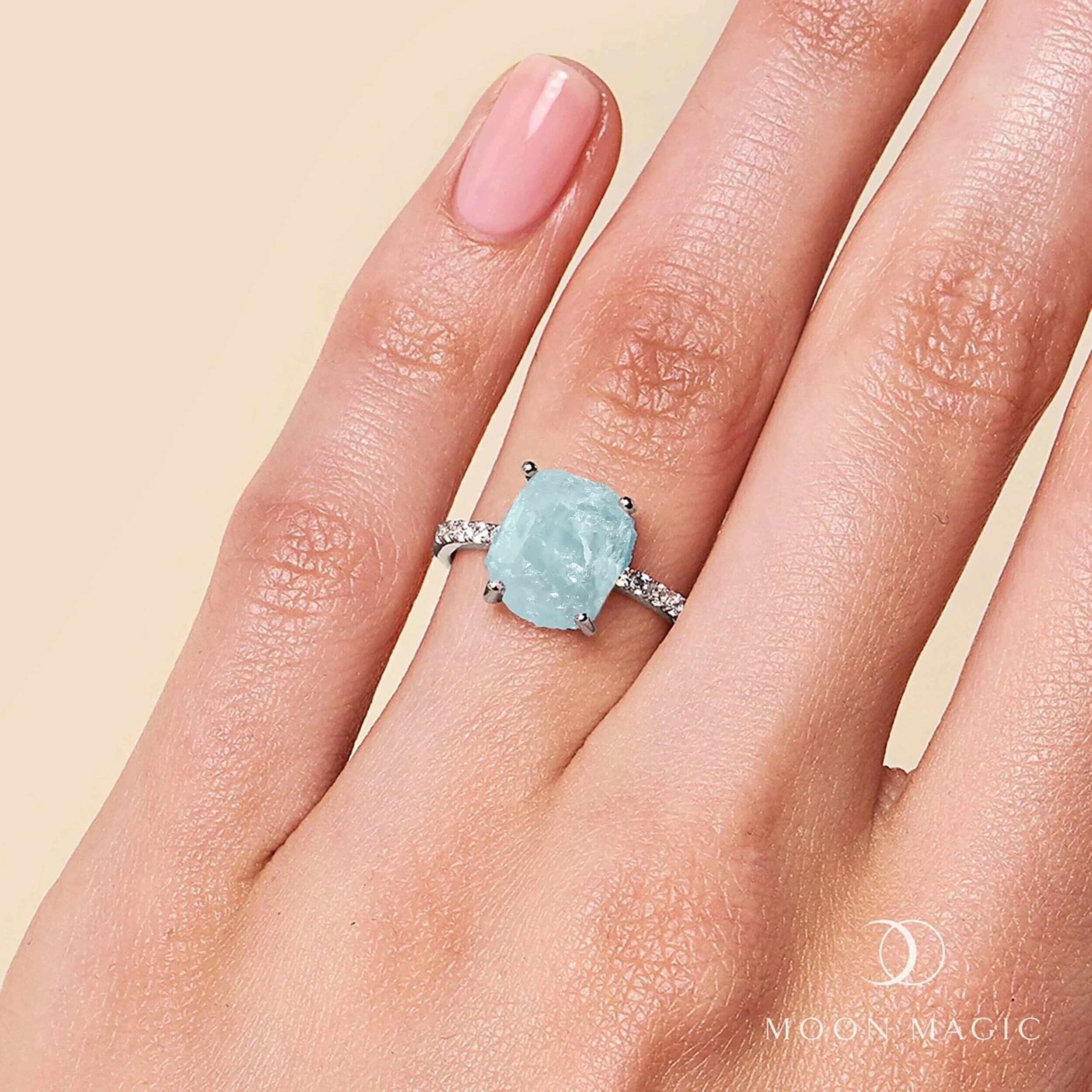 Raw Crystal Ring - Ritzy Aquamarine - Image 2
