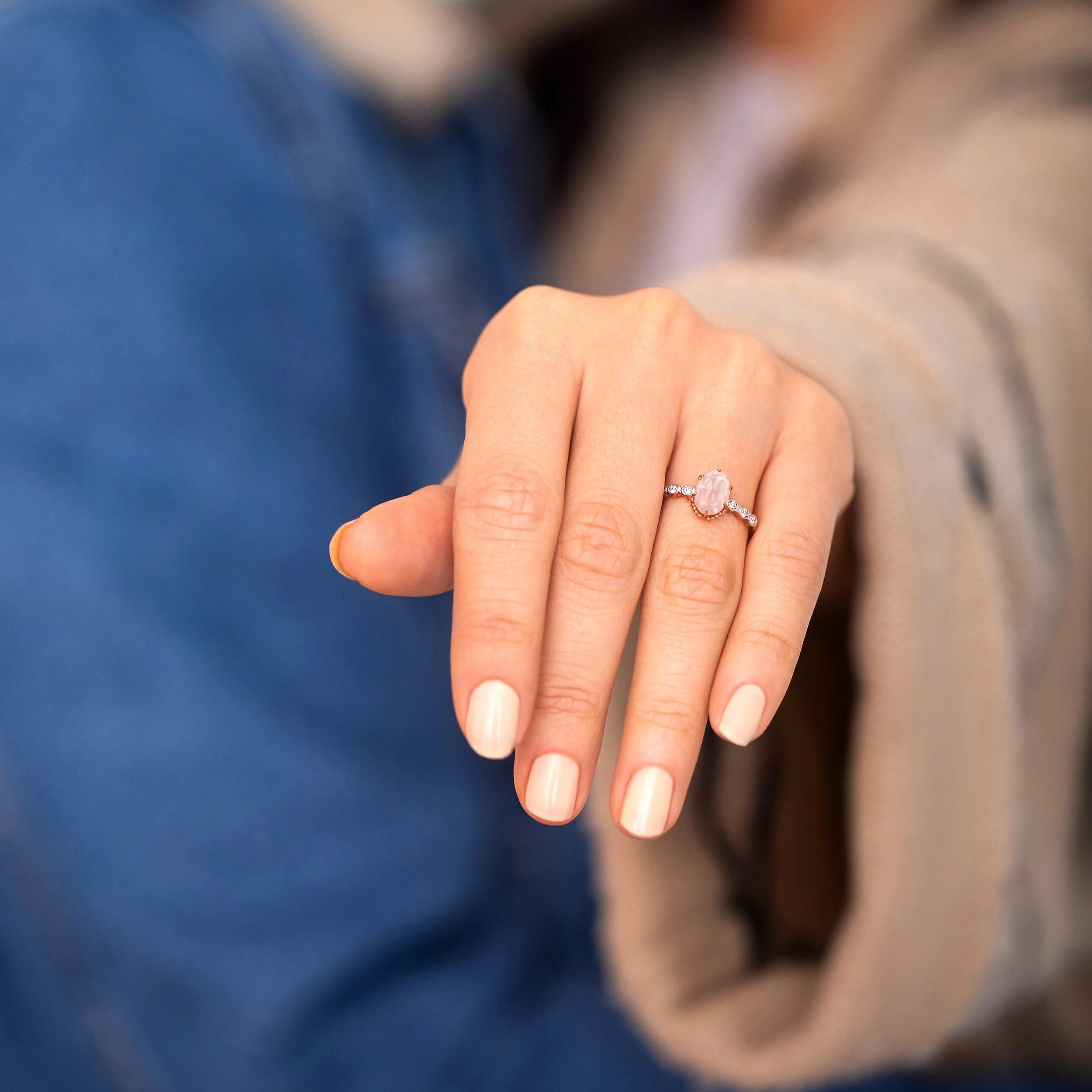 Rose Quartz Diamond Ring - Mirth - Image 9