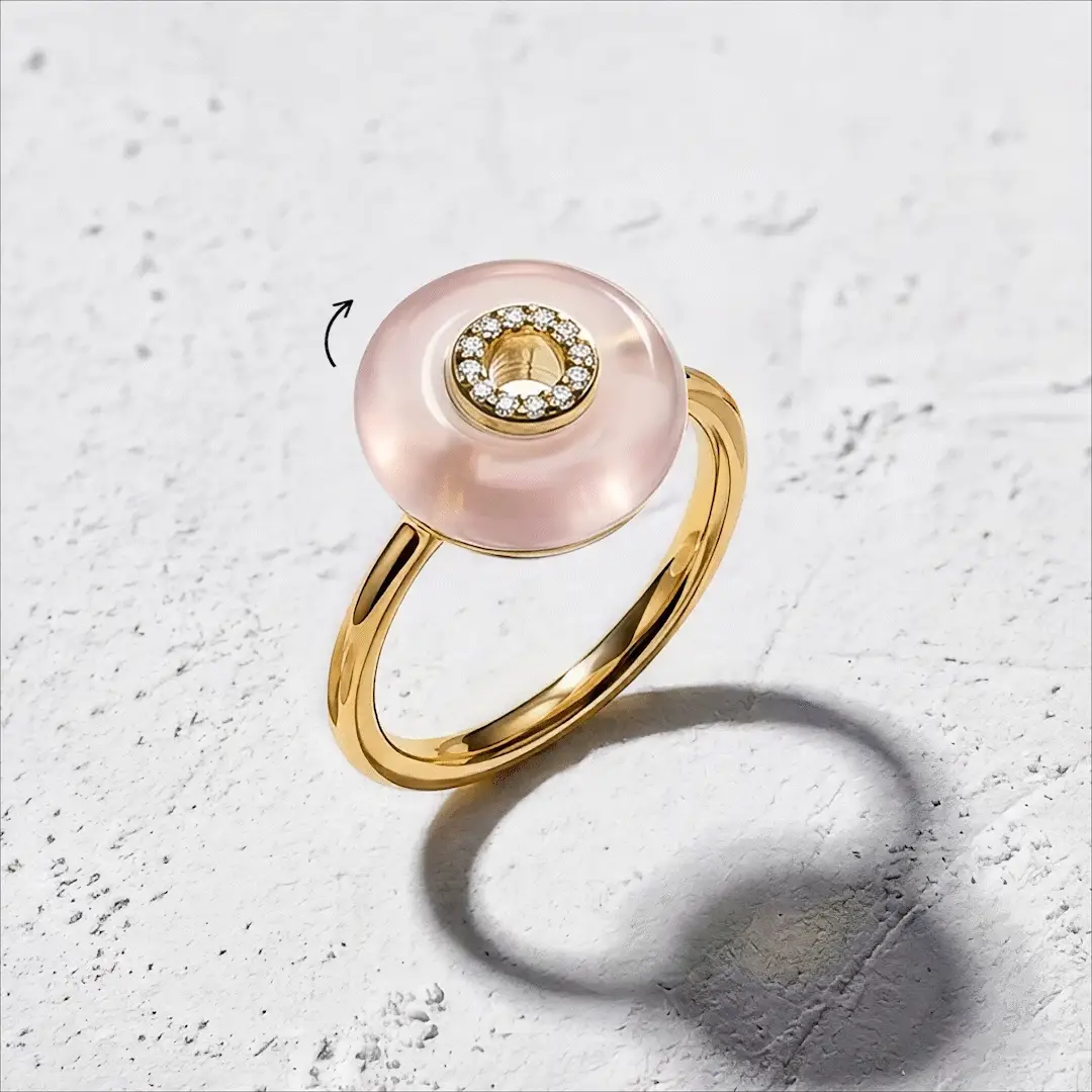 Rose Quartz Fidget Ring - Liora - Image 7