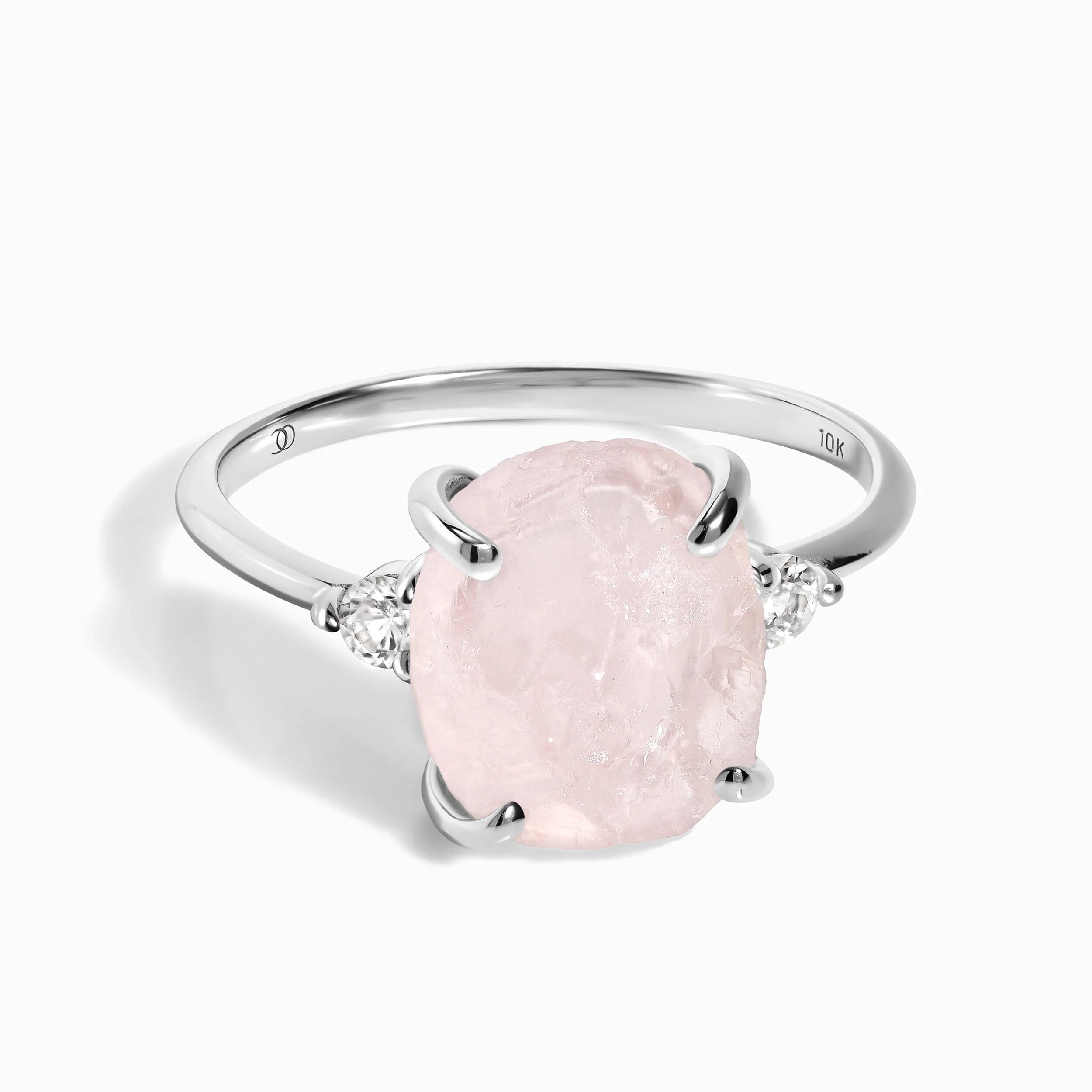 Rose Quartz Lab Diamond Ring - Raw Allure - Image 5