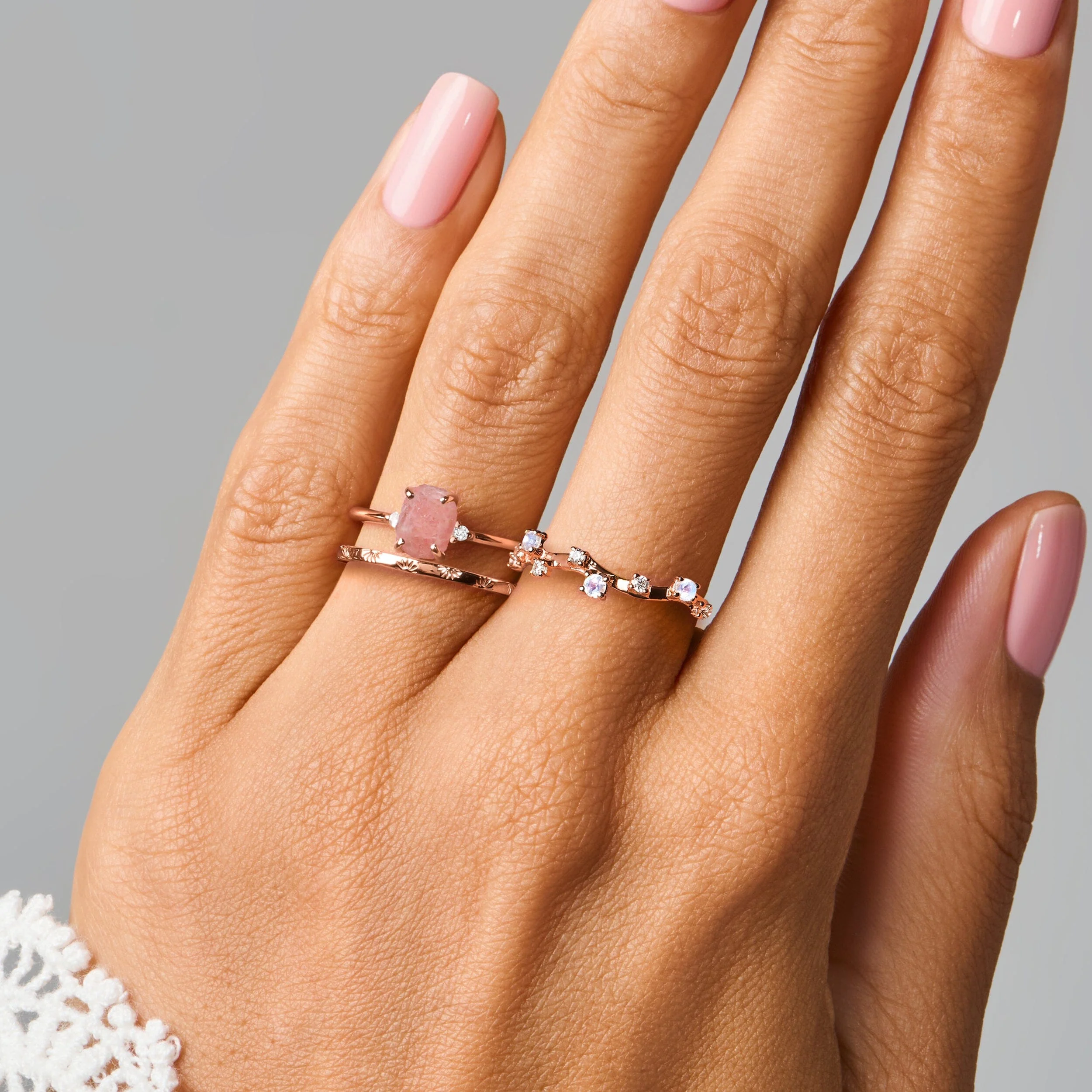 Rose Quartz Petite Raw Allure Set - Image 4