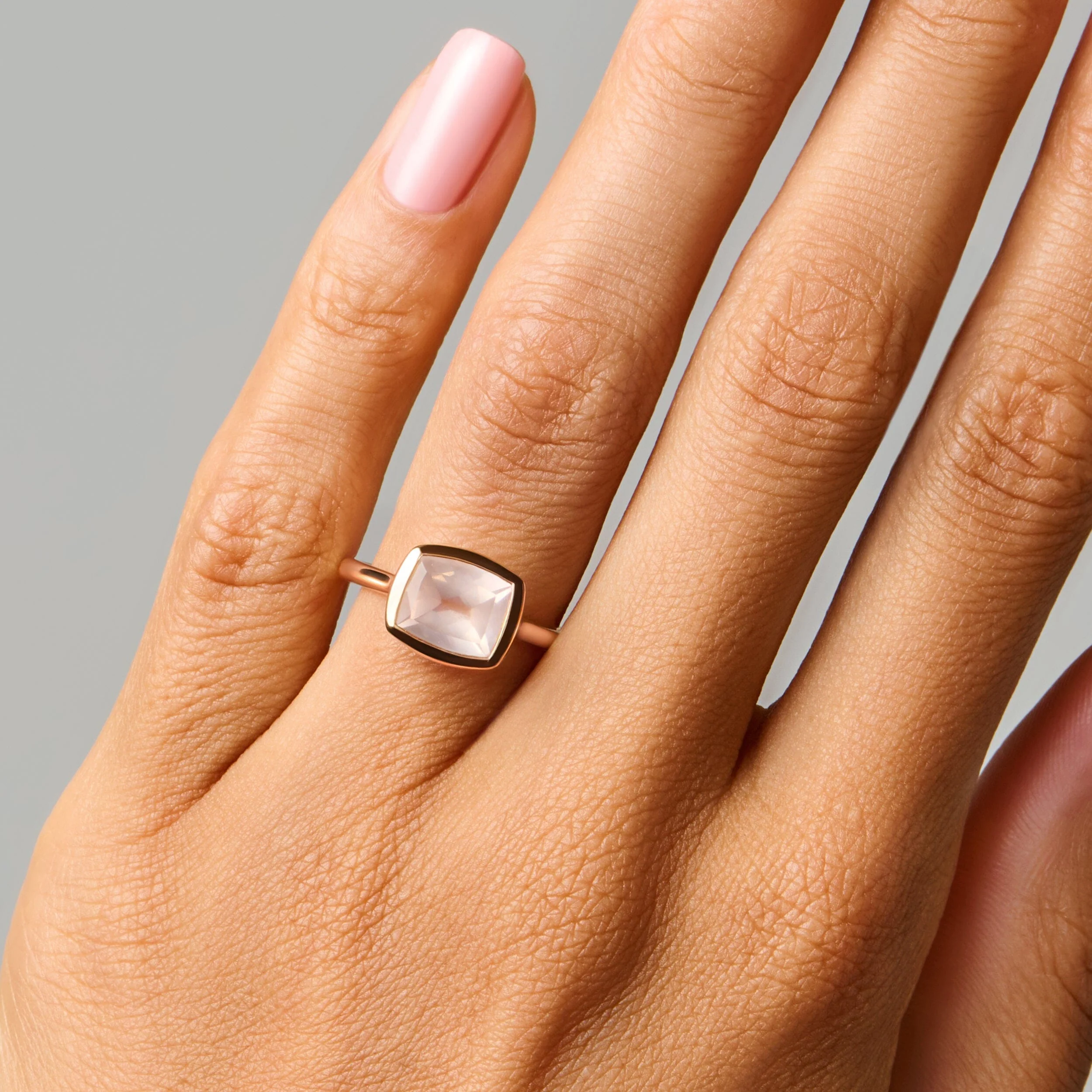 Rose Quartz Skin Touch Ring - Touched by Love - Image 4