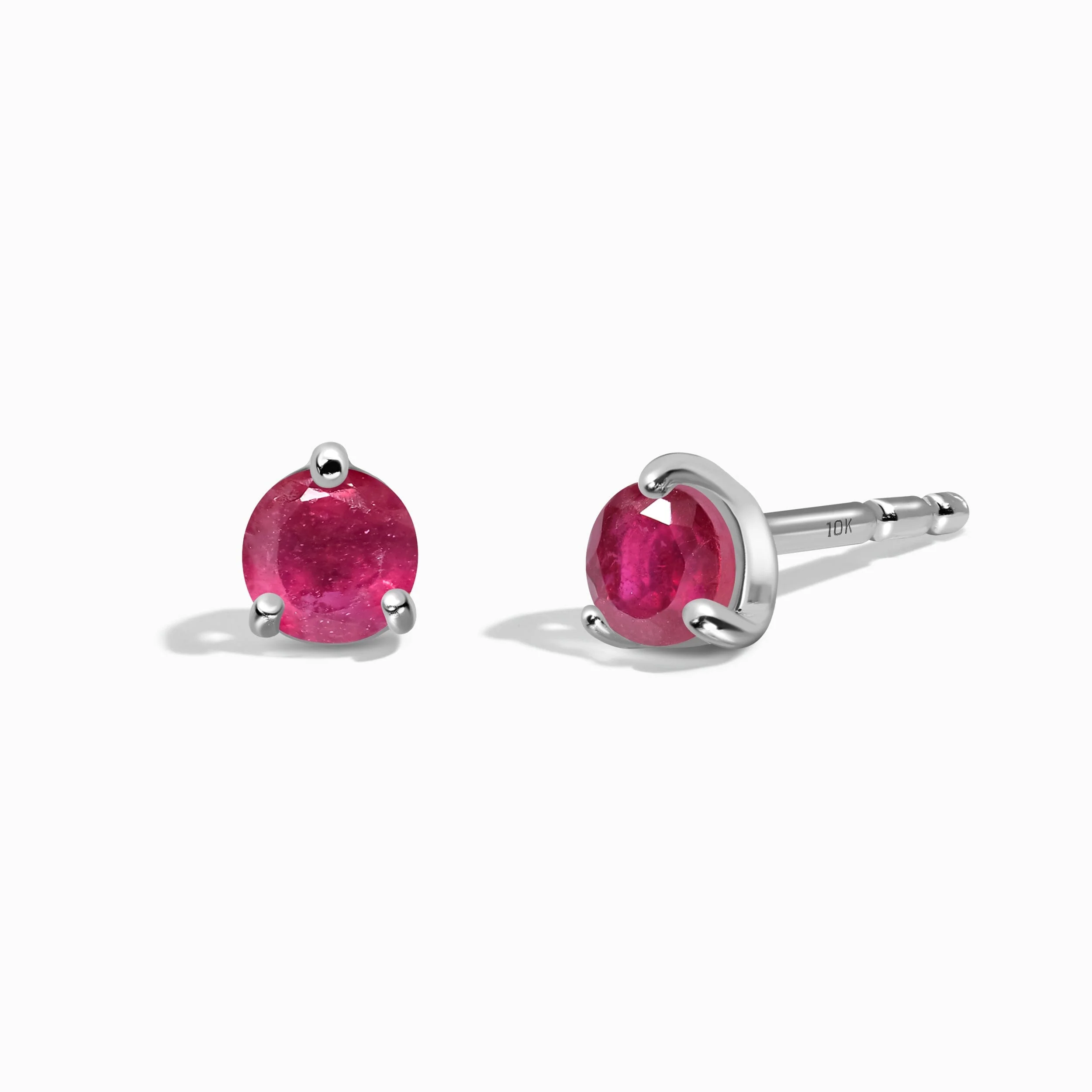 Ruby Round Studs - July Birthstone - Image 3