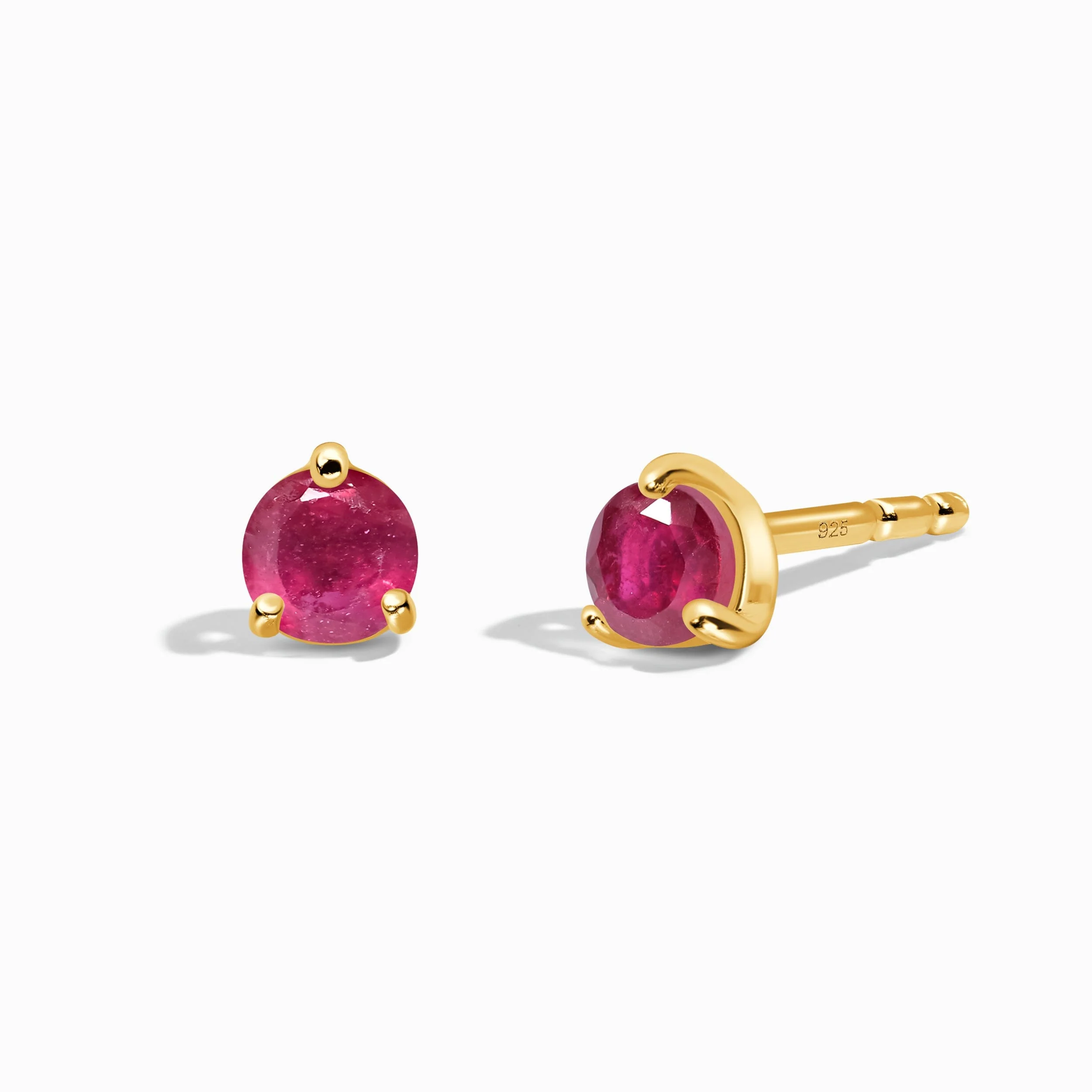 Ruby Round Studs - July Birthstone - Image 9