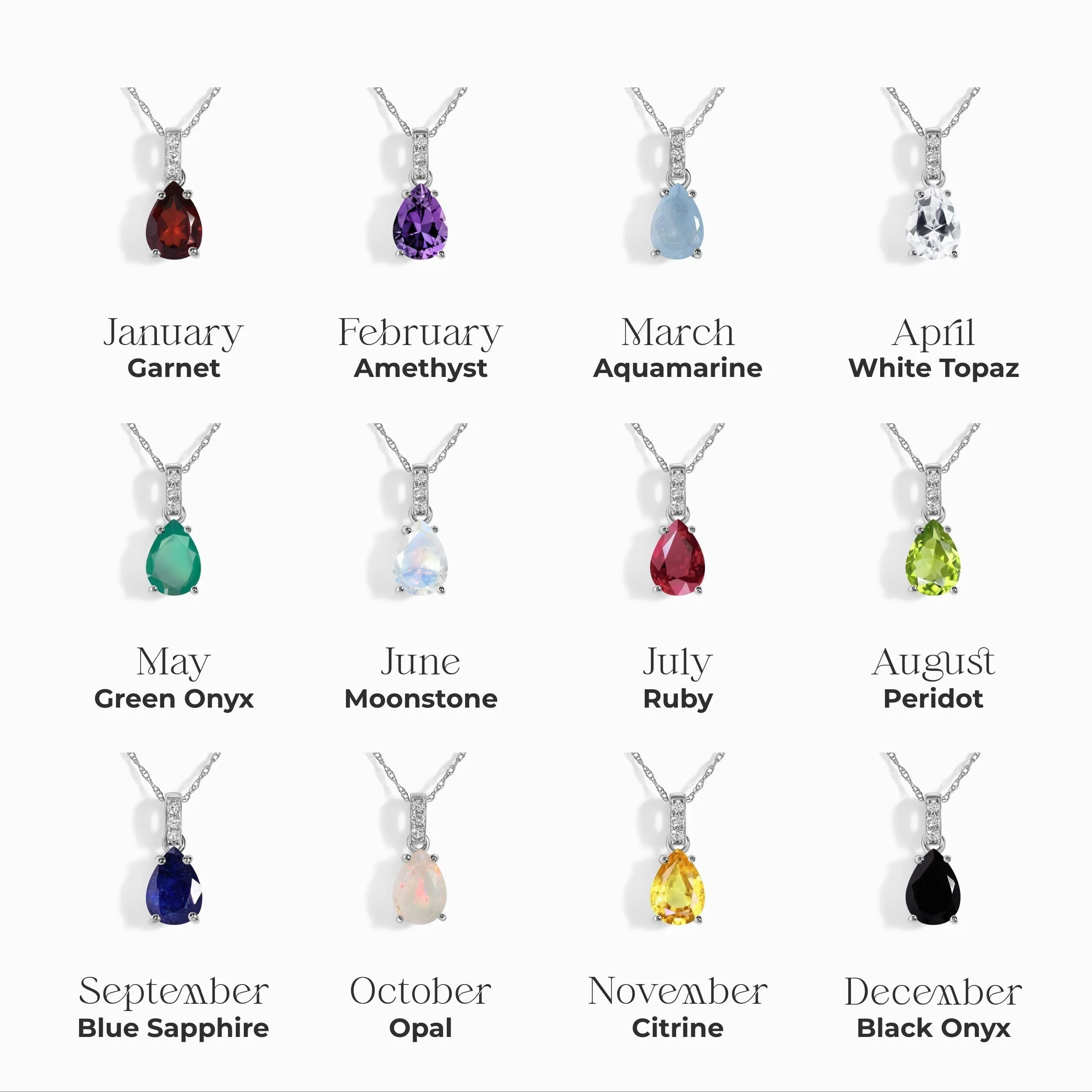 White Topaz Diamond Necklace Sway - April Birthstone - Image 10